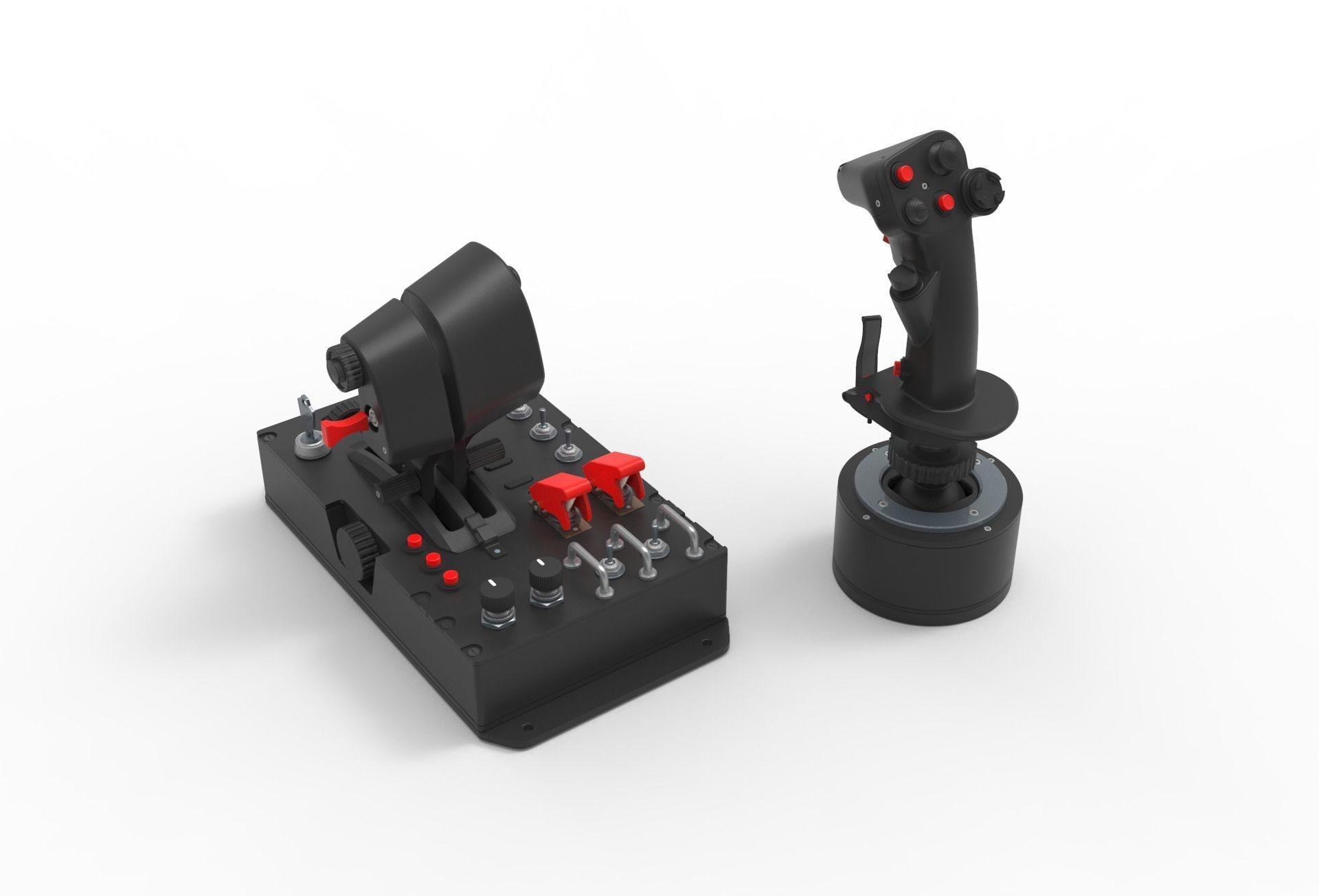 Aircraft control joystick  3D model_1