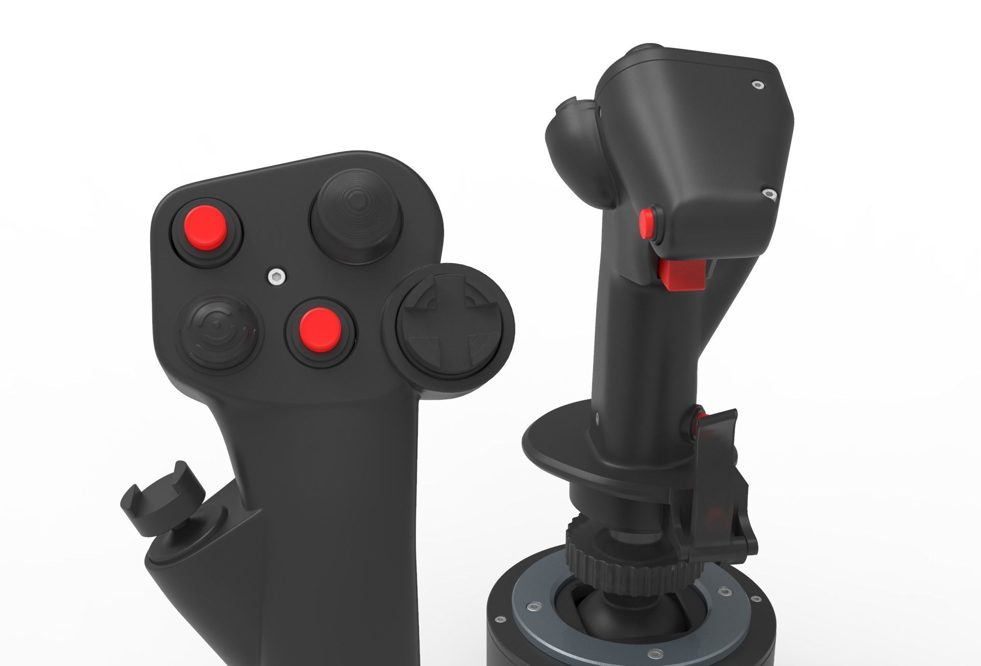 Aircraft control joystick  3D model_6
