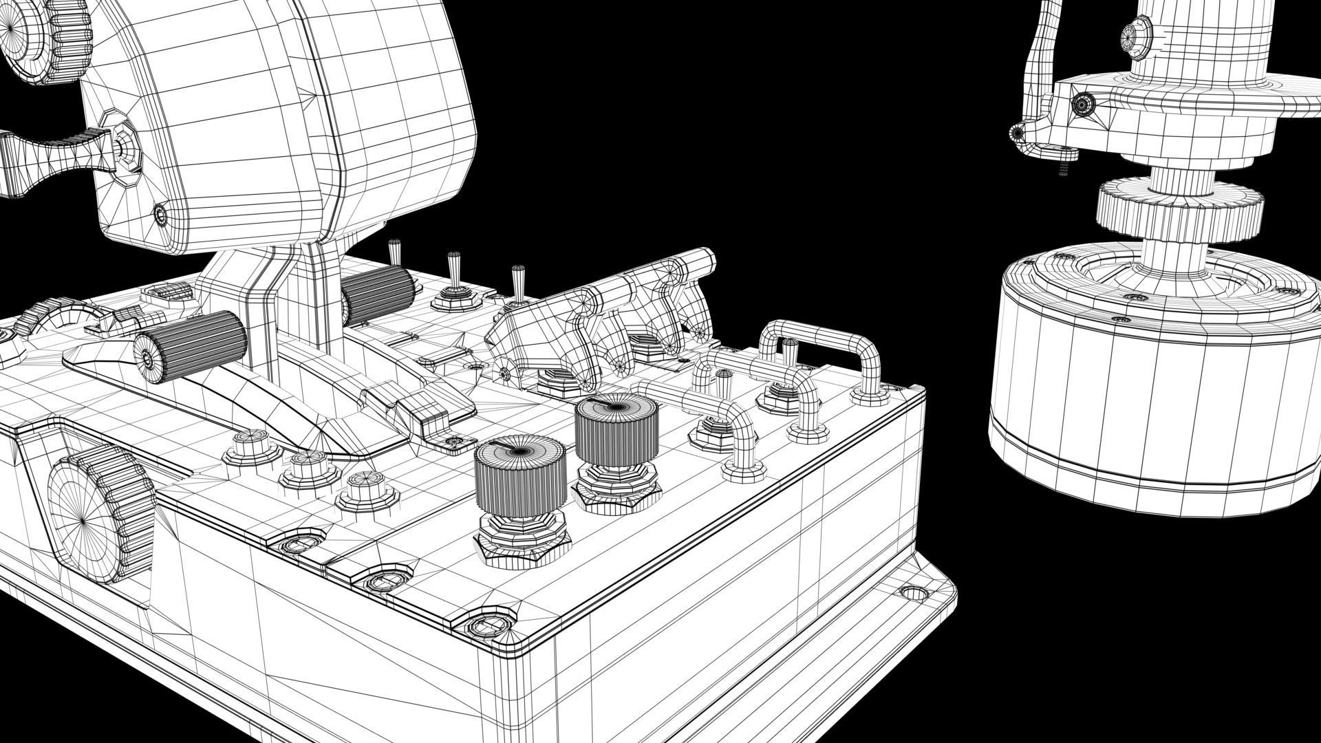 Aircraft control joystick  3D model_23