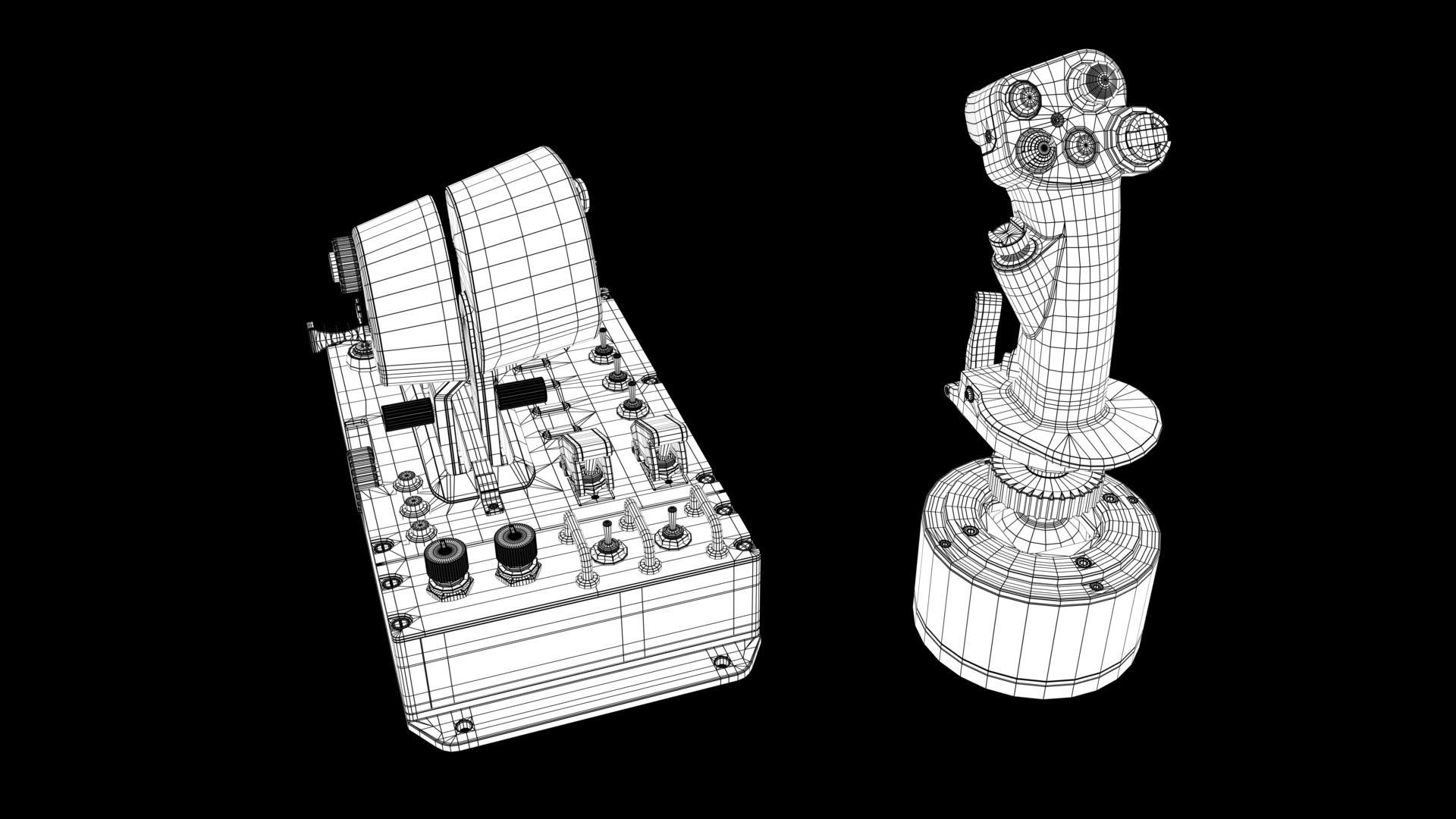Aircraft control joystick  3D model_21
