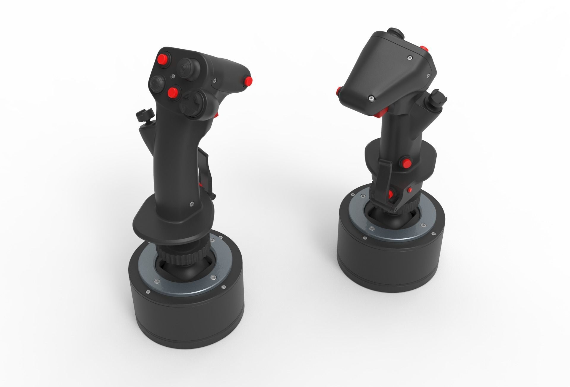 Aircraft control joystick  3D model_2