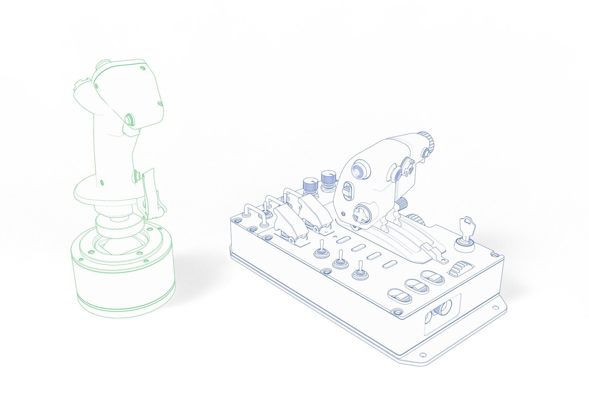 Aircraft control joystick  3D model_18