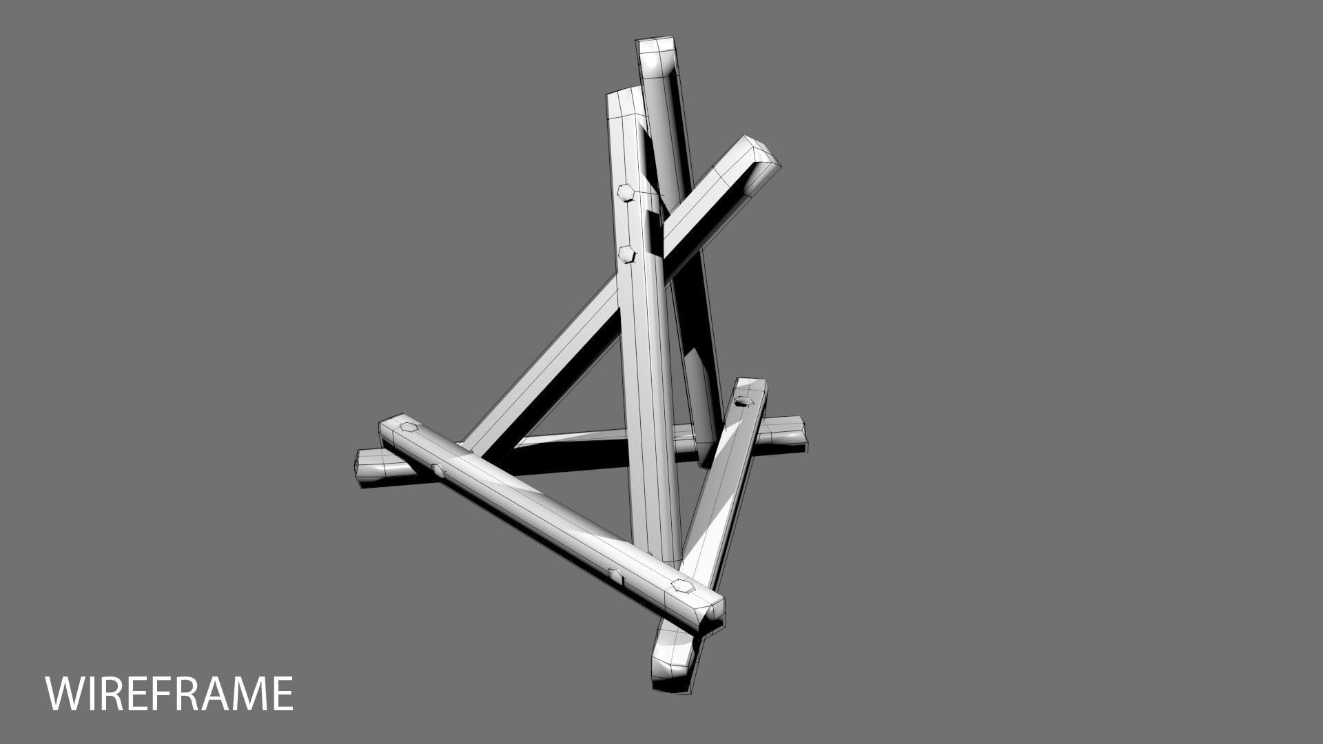 Military Barricade - Pyramid Obstacle 3D model_3