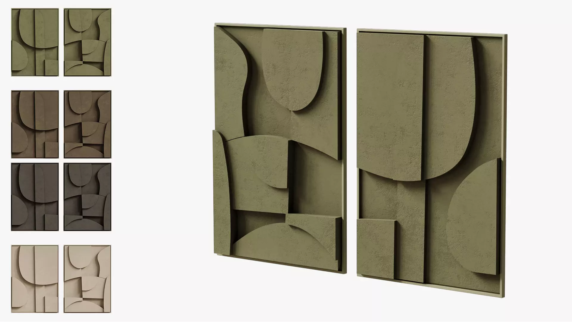 duo decor sculpture pictures blanche archi 3D model