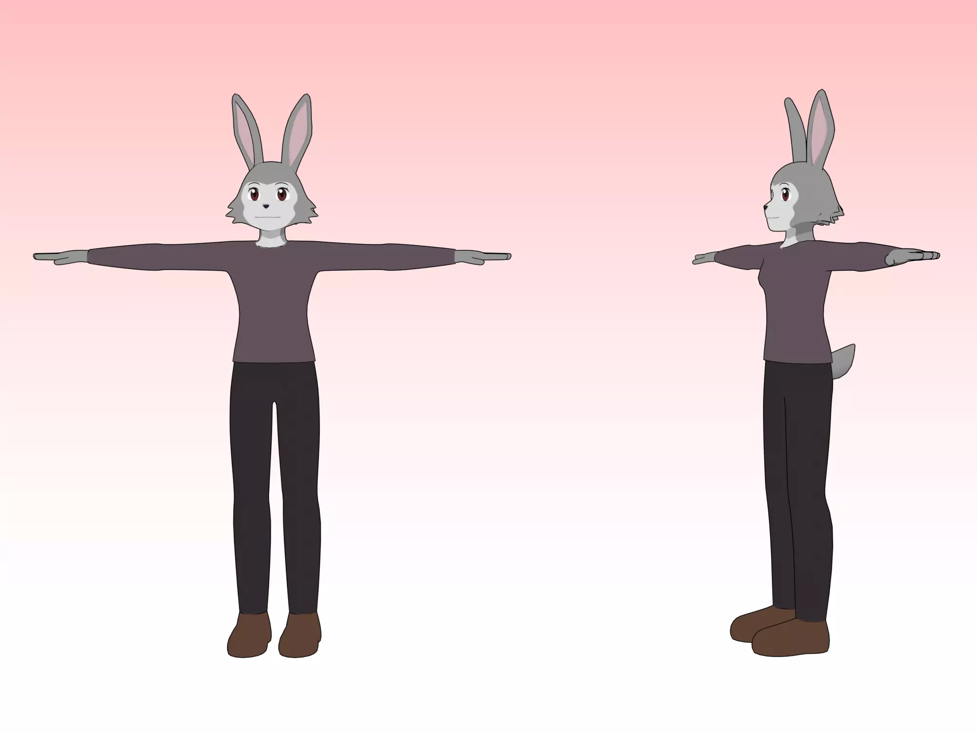 General Furry Rabbit Female OC 3D model_0