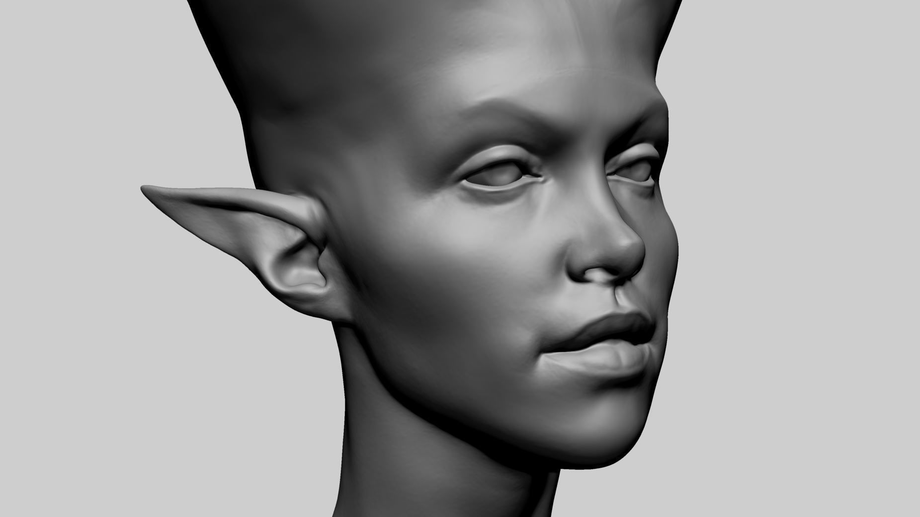Fantasy Female Head N 3D model_9