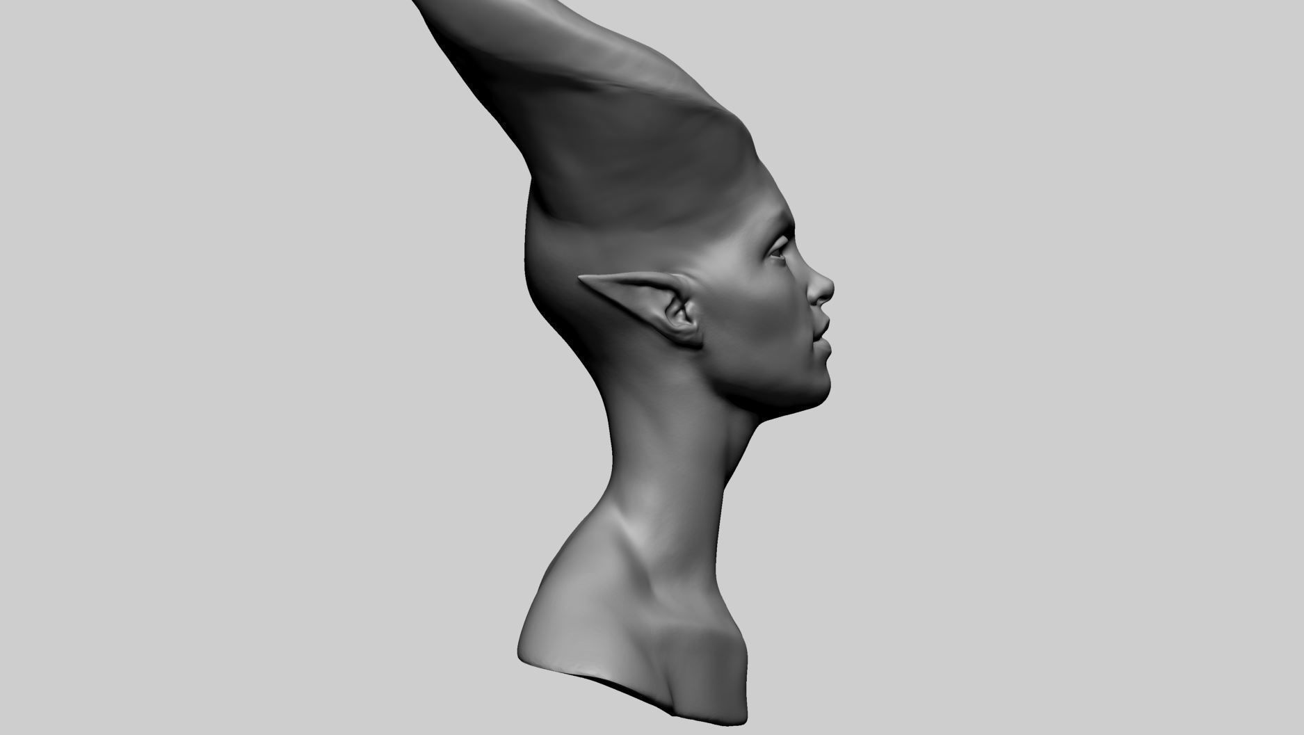 Fantasy Female Head N 3D model_2