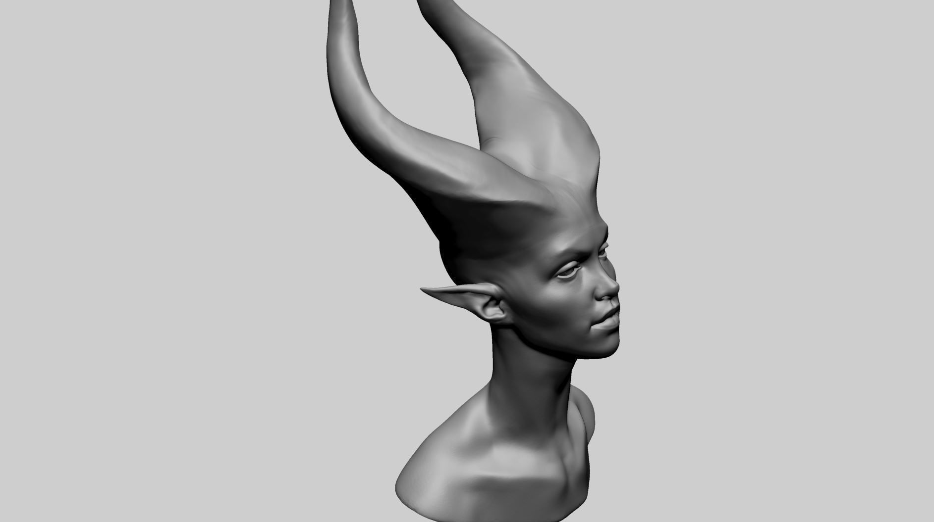 Fantasy Female Head N 3D model_1