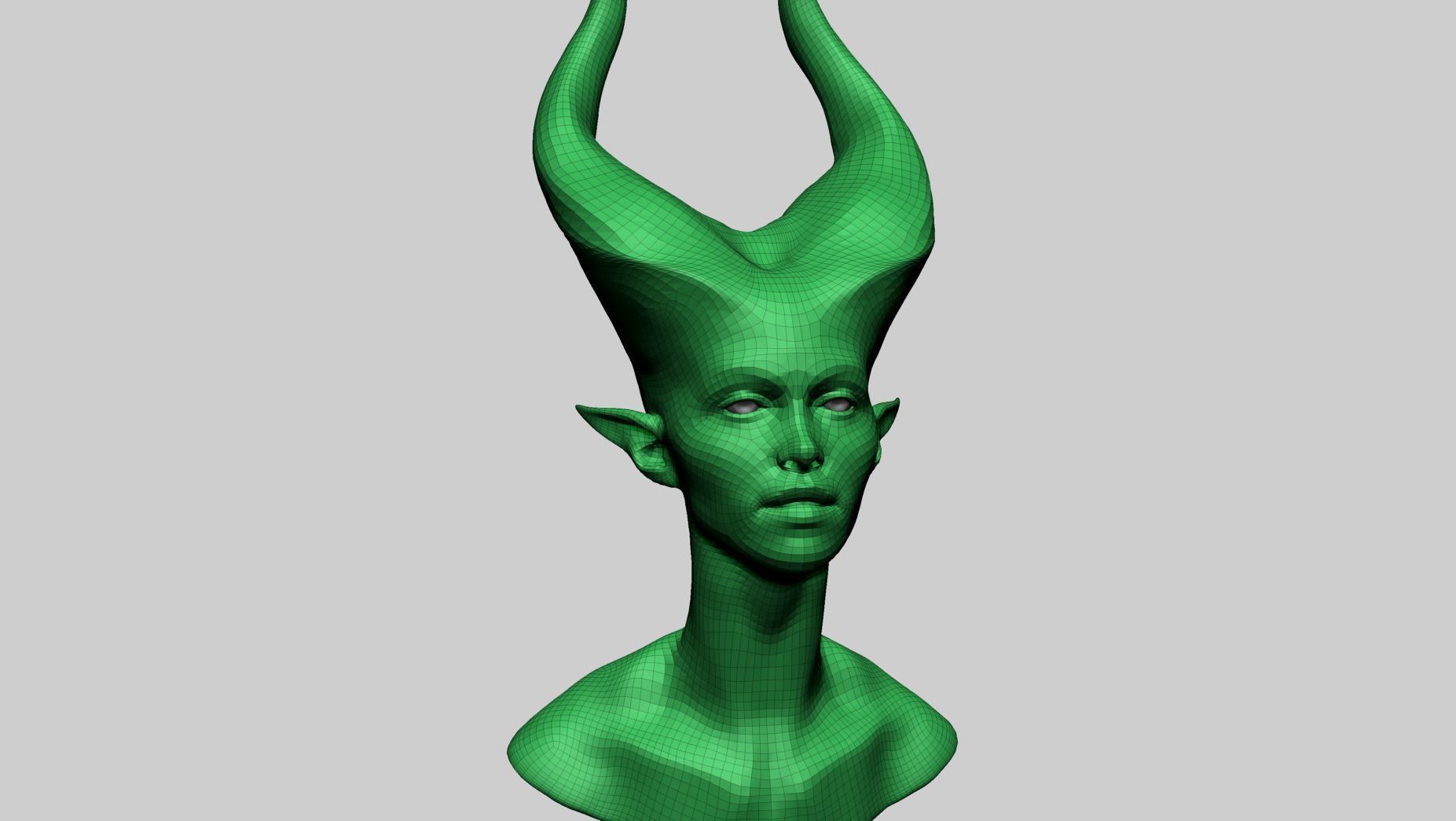 Fantasy Female Head N 3D model_11