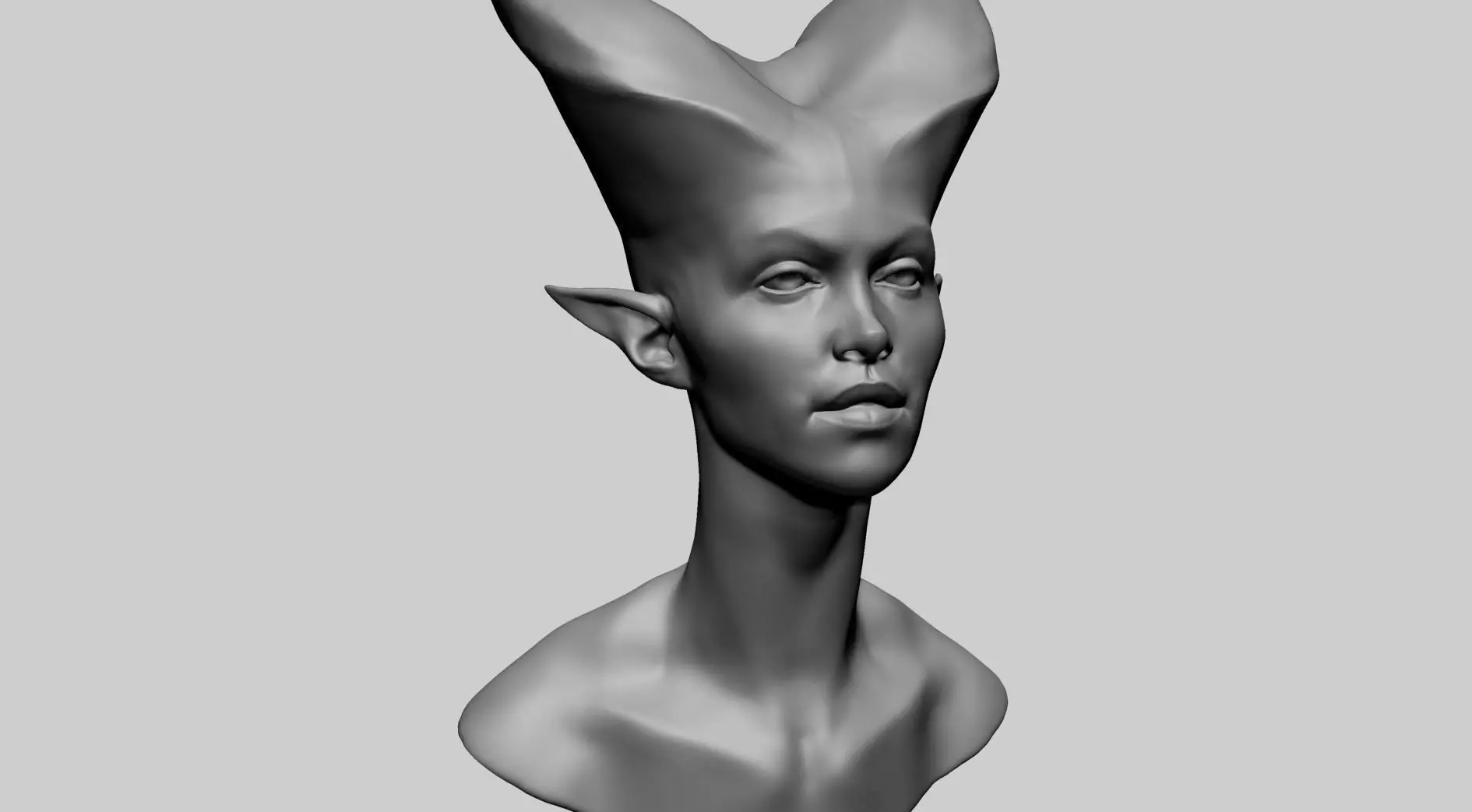 Fantasy Female Head N 3D model_0