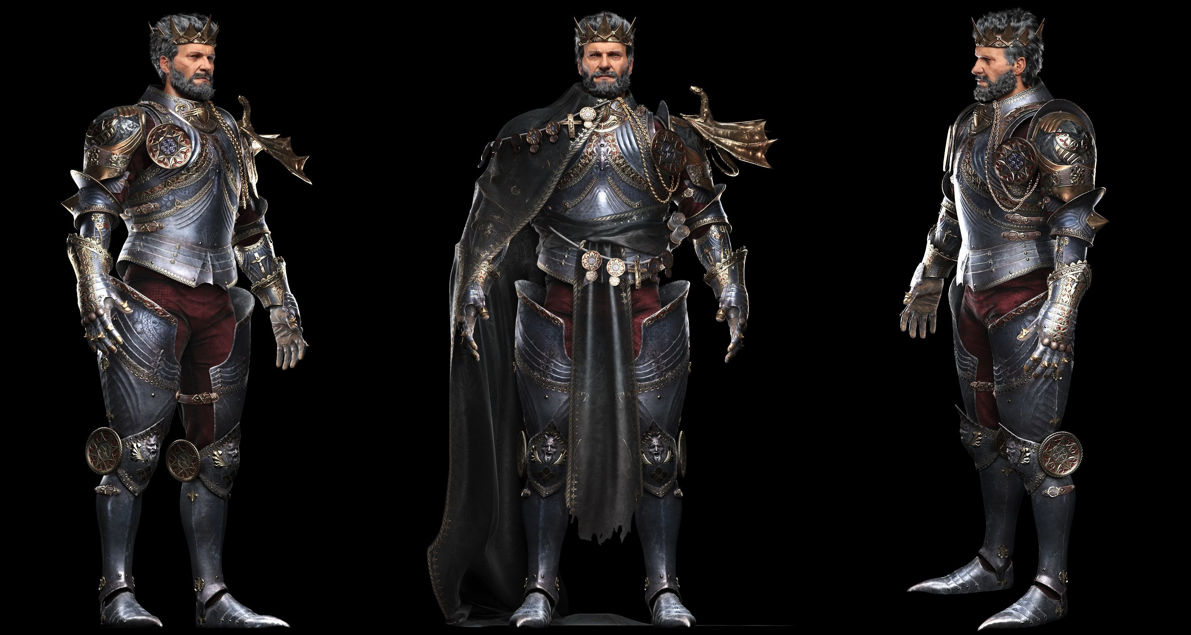 Medieval Knight Low-poly 3D model_1