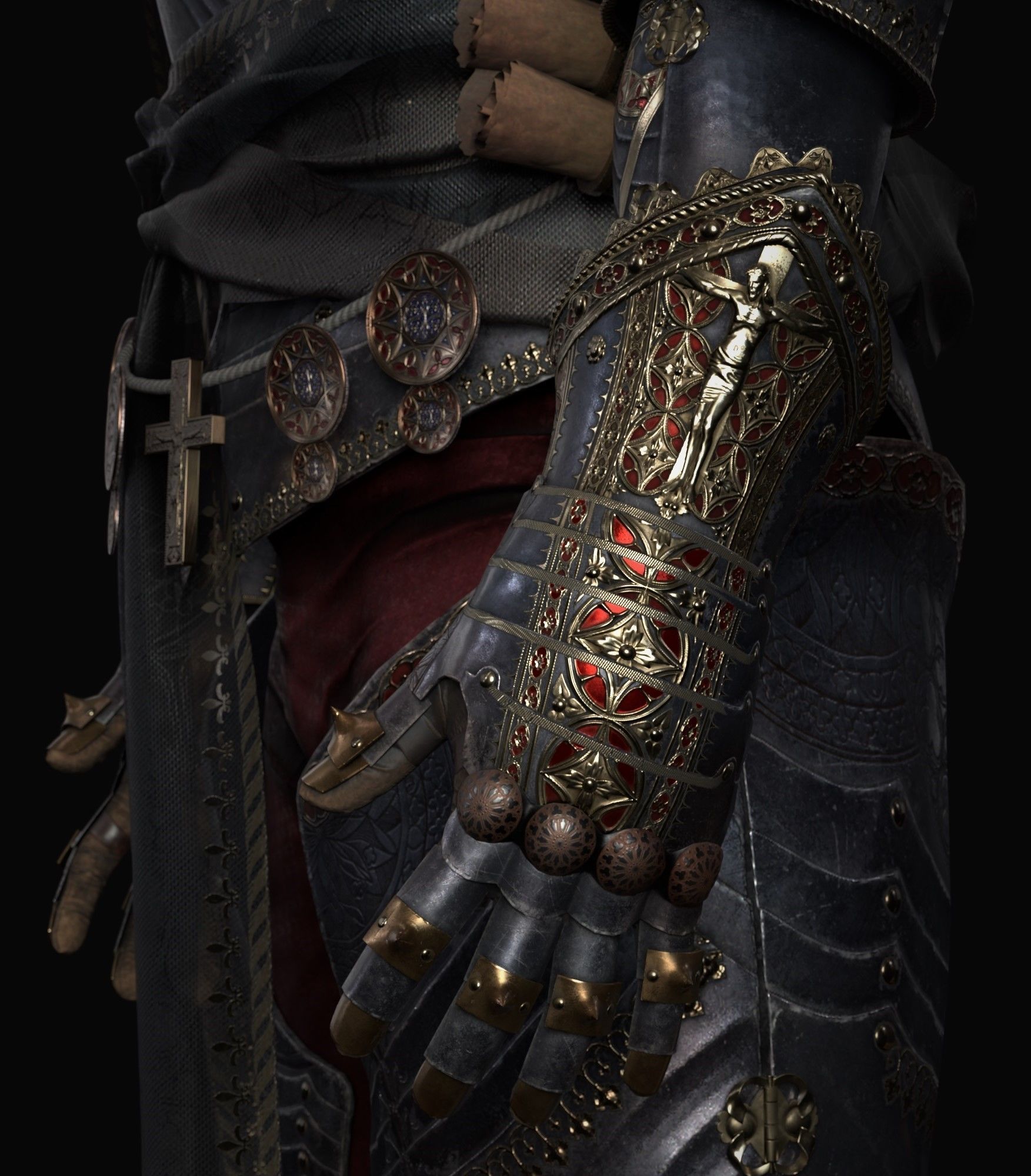 Medieval Knight Low-poly 3D model_4