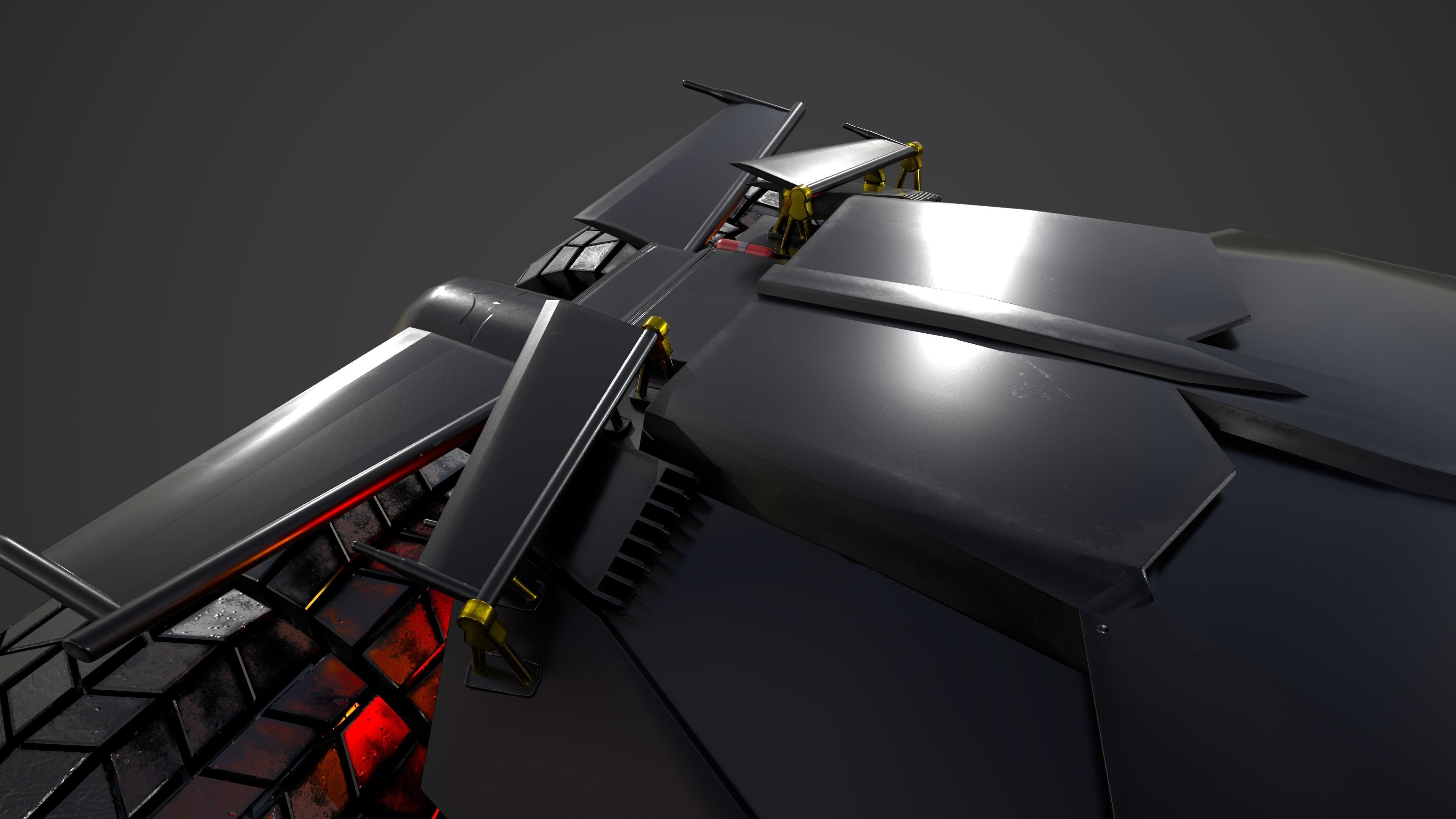 Batmobile Batman Car 3D model_2