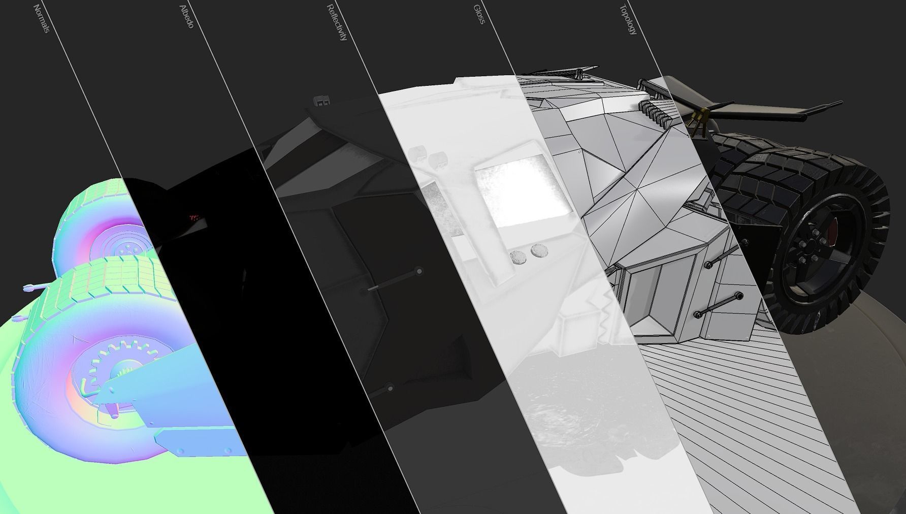 Batmobile Batman Car 3D model_8