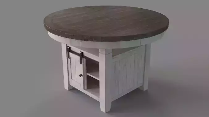 Pema Adjustable Height Storage Dining Table Vintage White