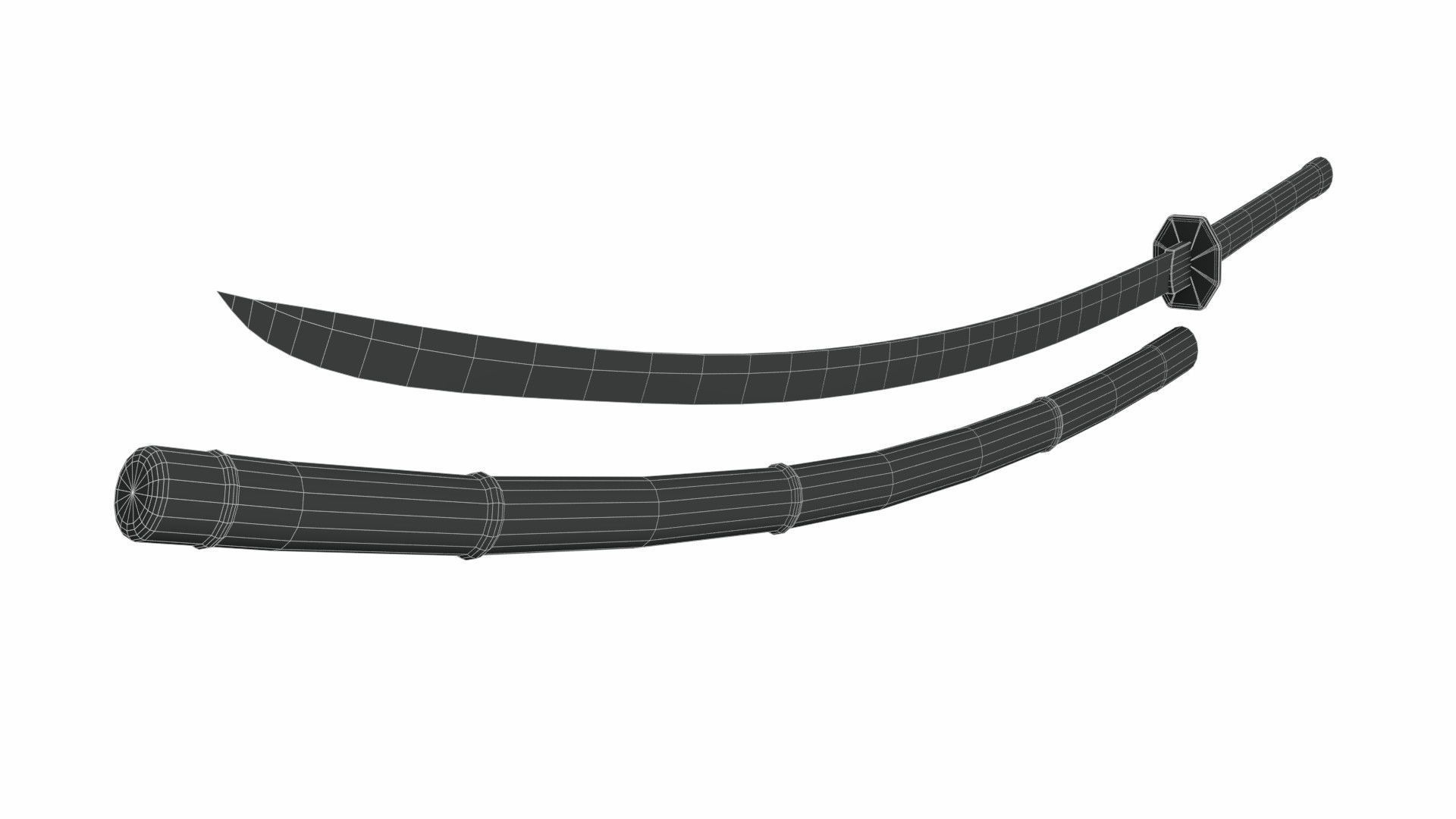 Odachi samurai sword 3D model_12