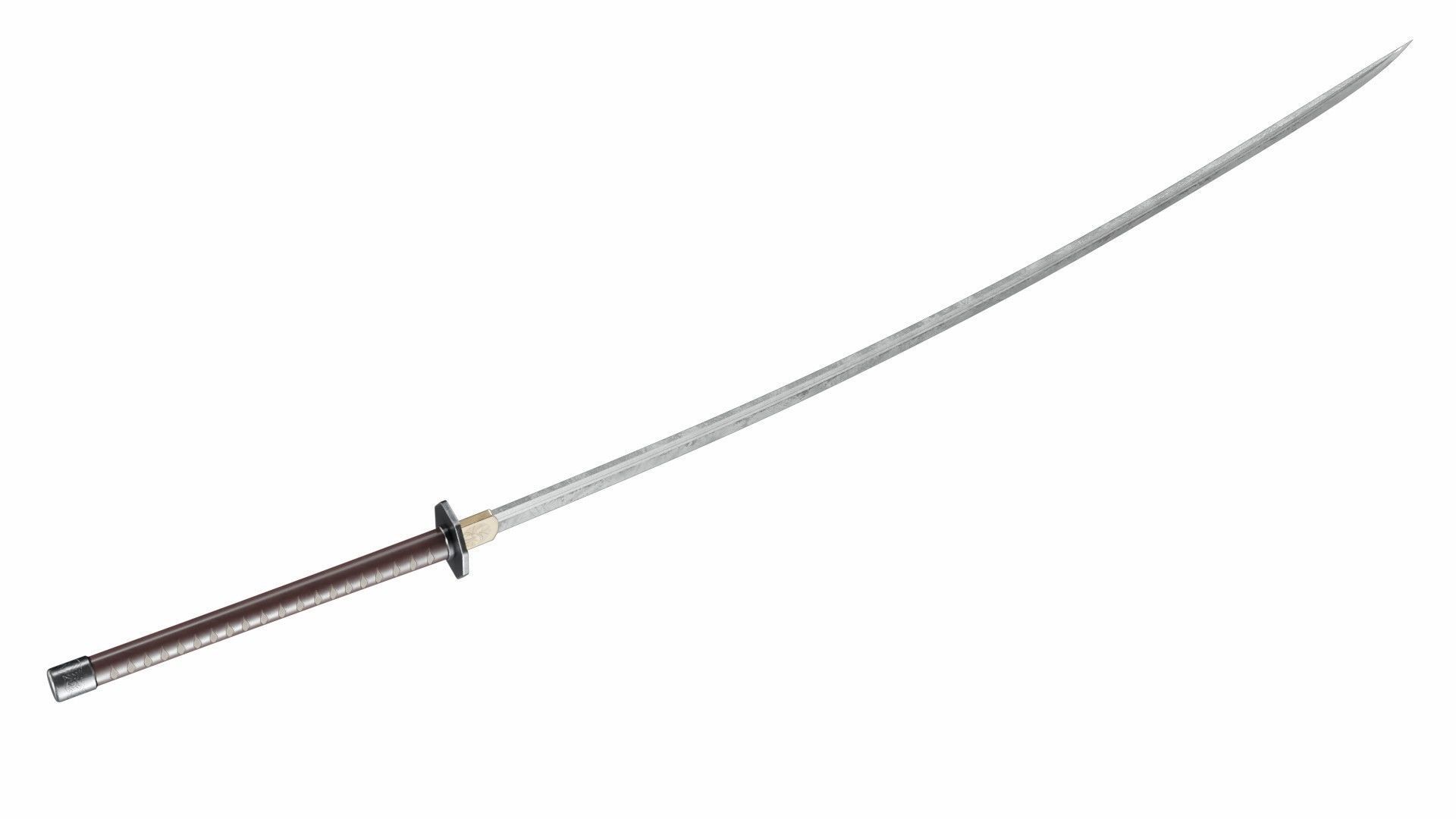 Odachi samurai sword 3D model_4