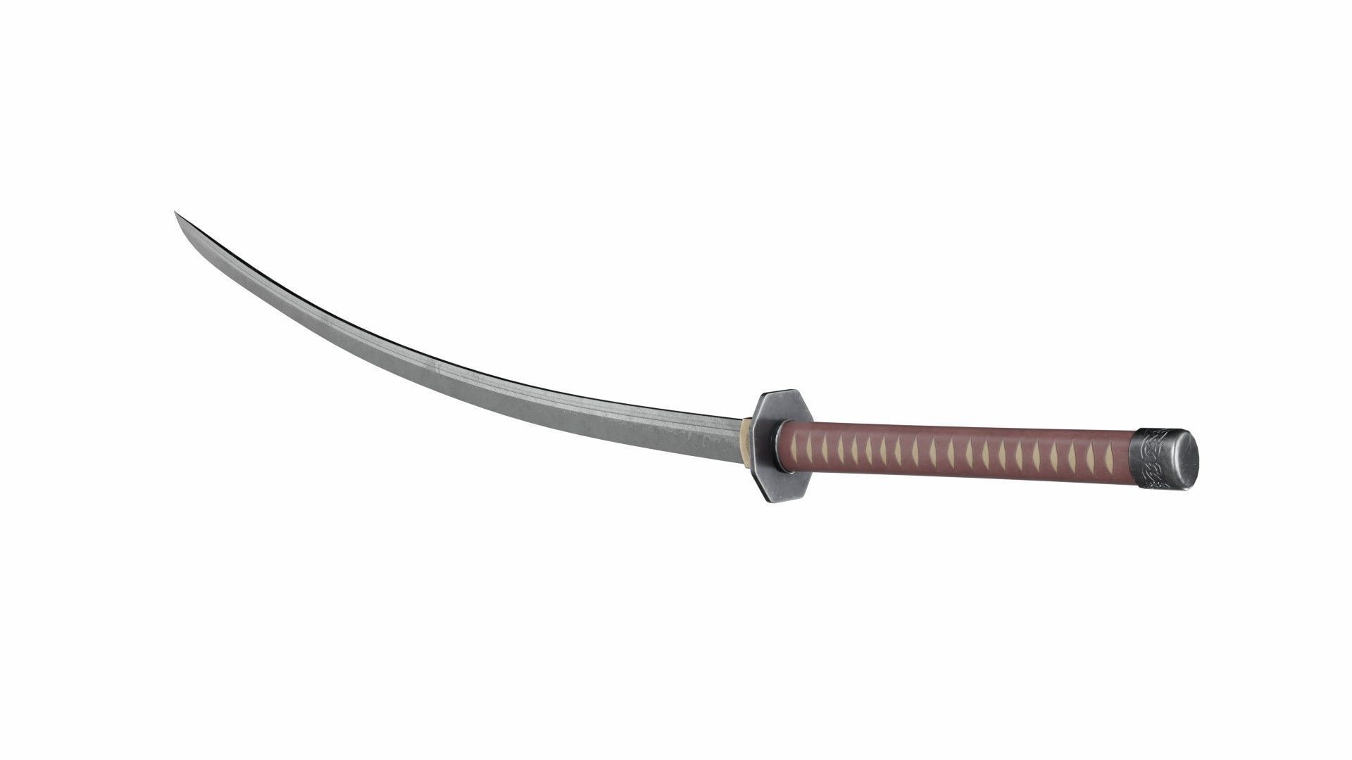 Odachi samurai sword 3D model_3