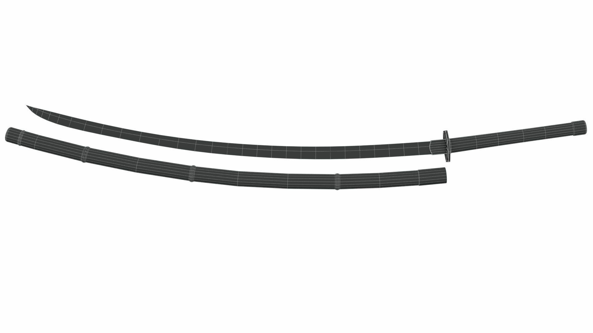 Odachi samurai sword 3D model_8