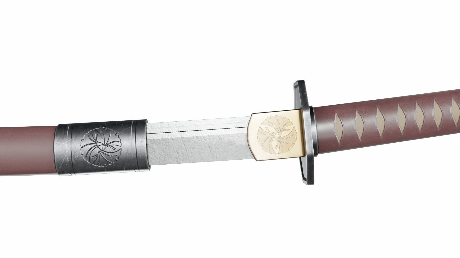 Odachi samurai sword 3D model_7
