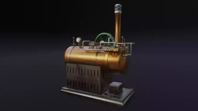 Steampunk Machine Low-poly 3D model