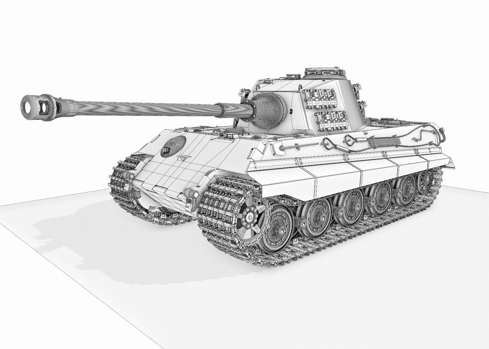 Panzer VI Tiger II German Heavy Tank 3D model_11