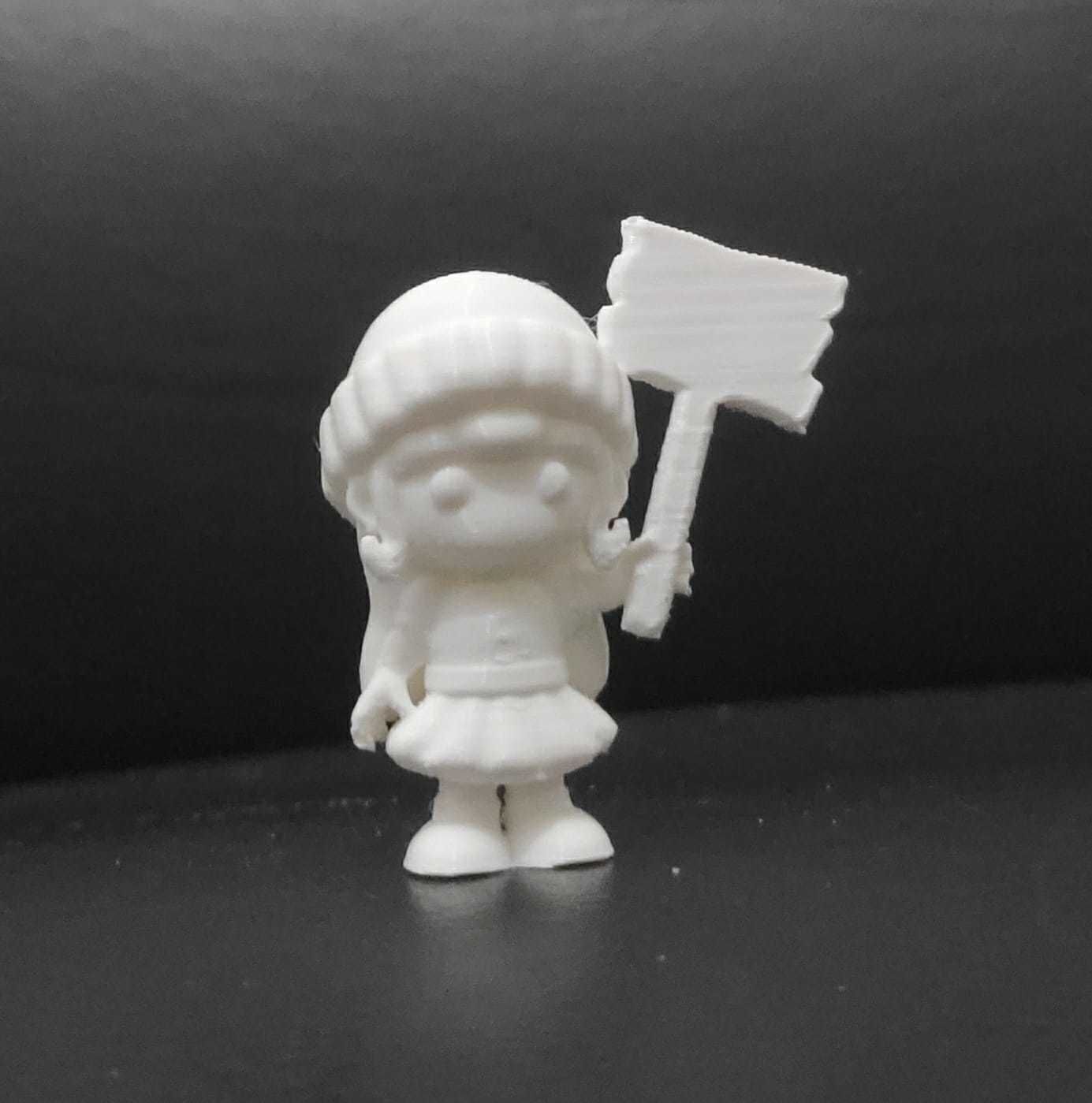 Girl Holding Sign 3D print model_4