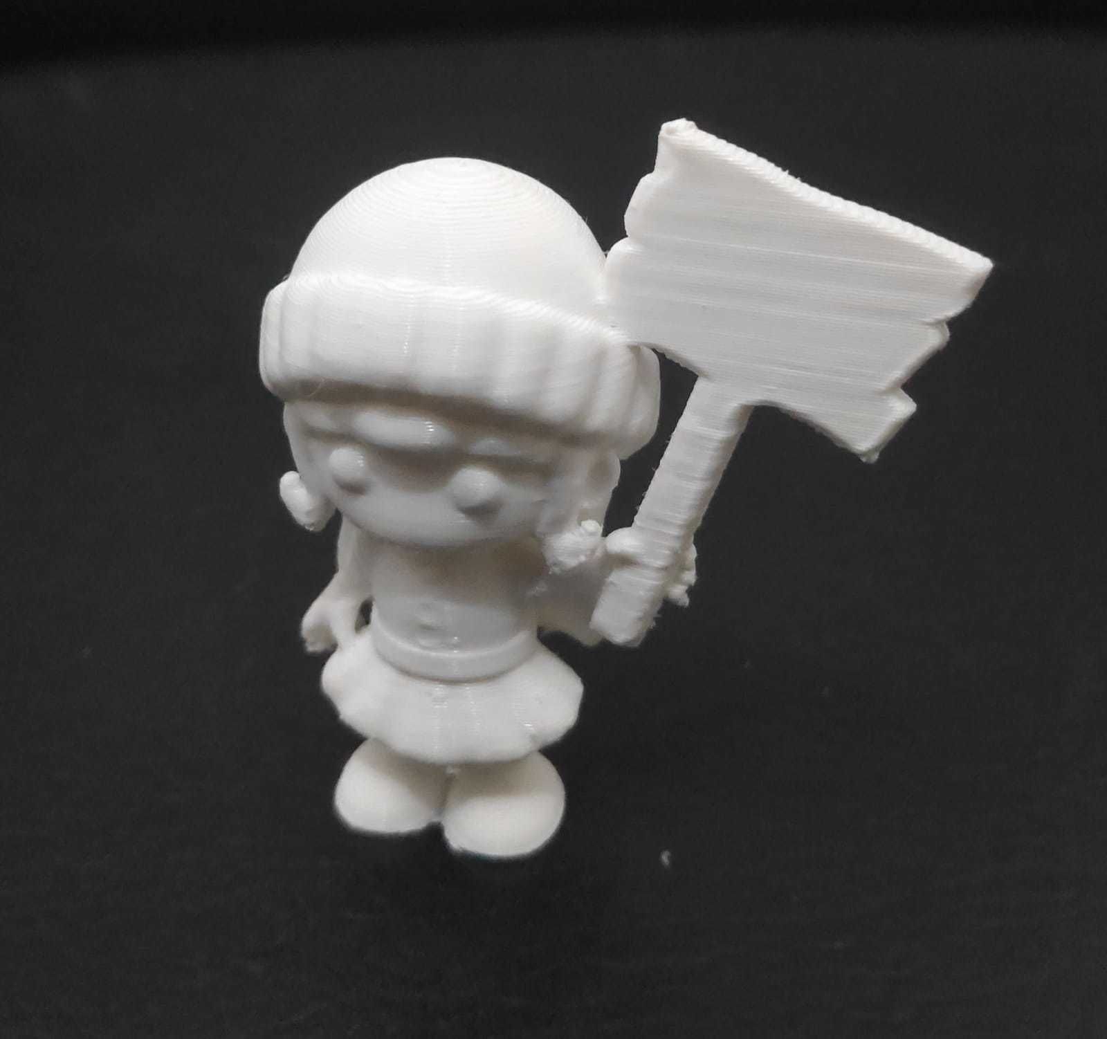 Girl Holding Sign 3D print model_5