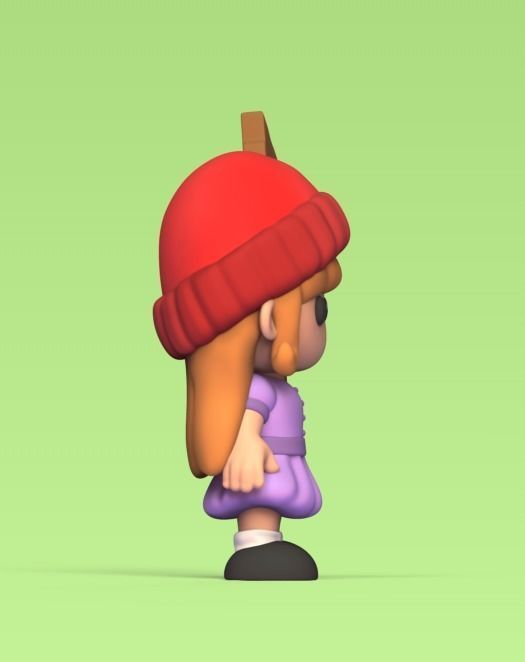 Girl Holding Sign 3D print model_2