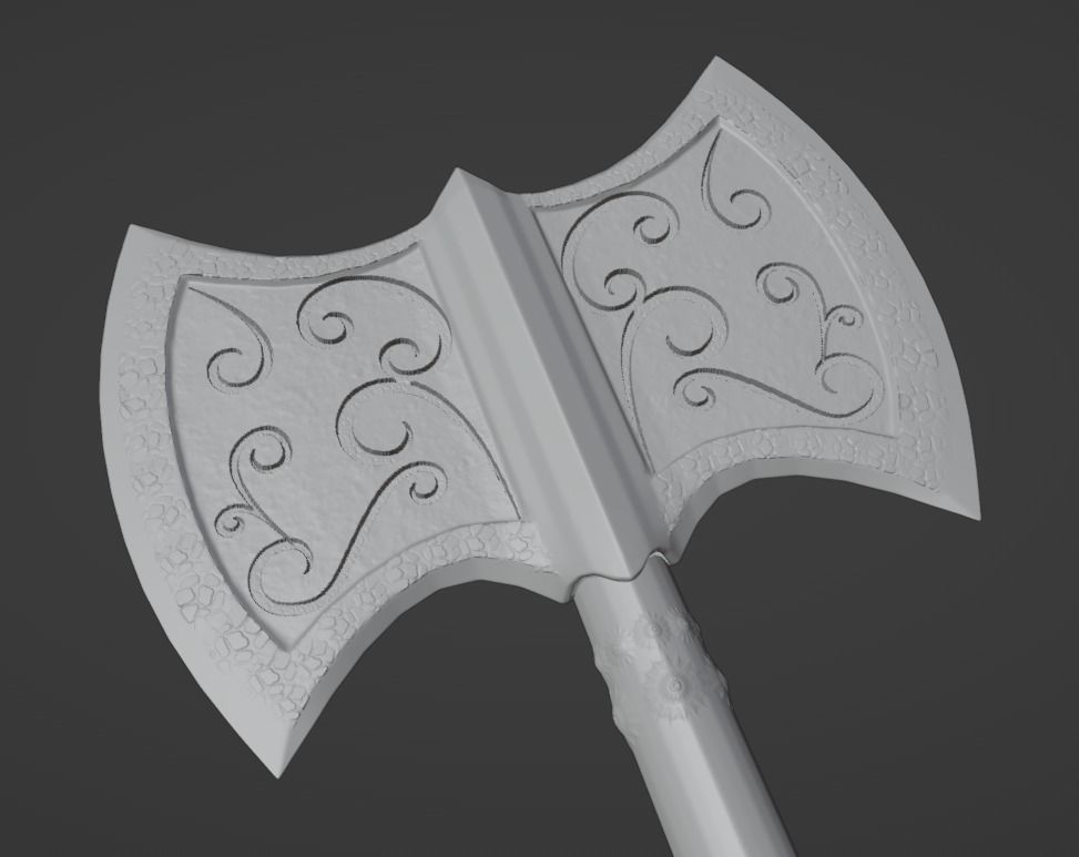 Double Axe Low-poly 3D model_4