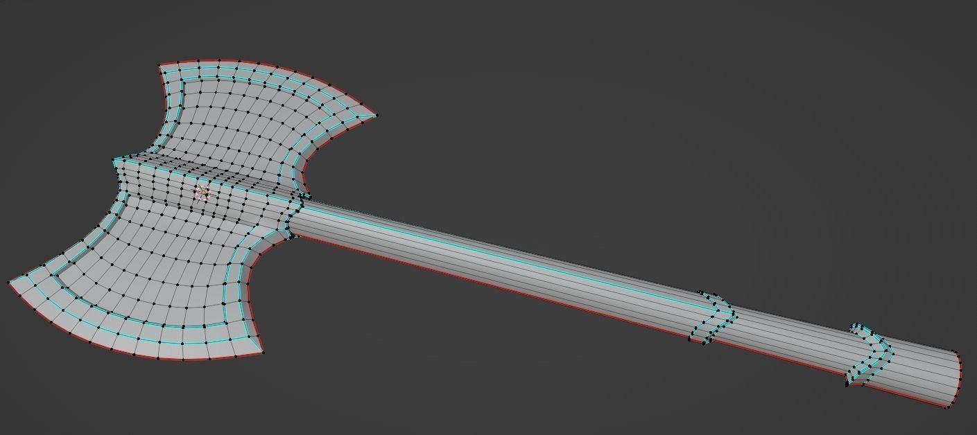 Double Axe Low-poly 3D model_5