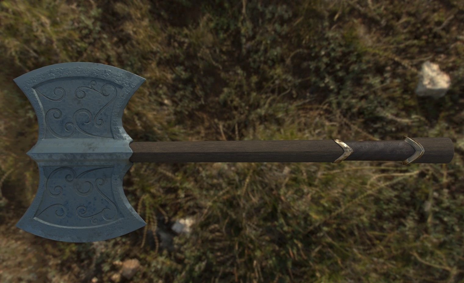 Double Axe Low-poly 3D model_2