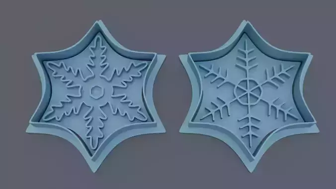 Snow flake cookie cutter and 2 stamp