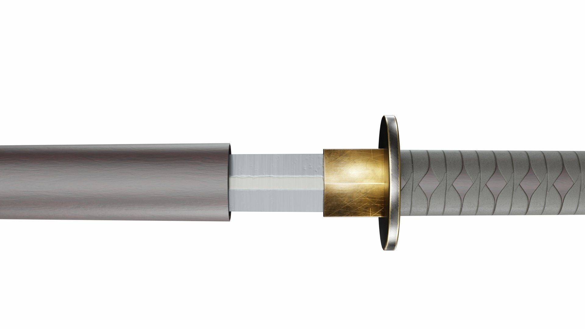 Tsurugi sword Low-poly 3D model_4