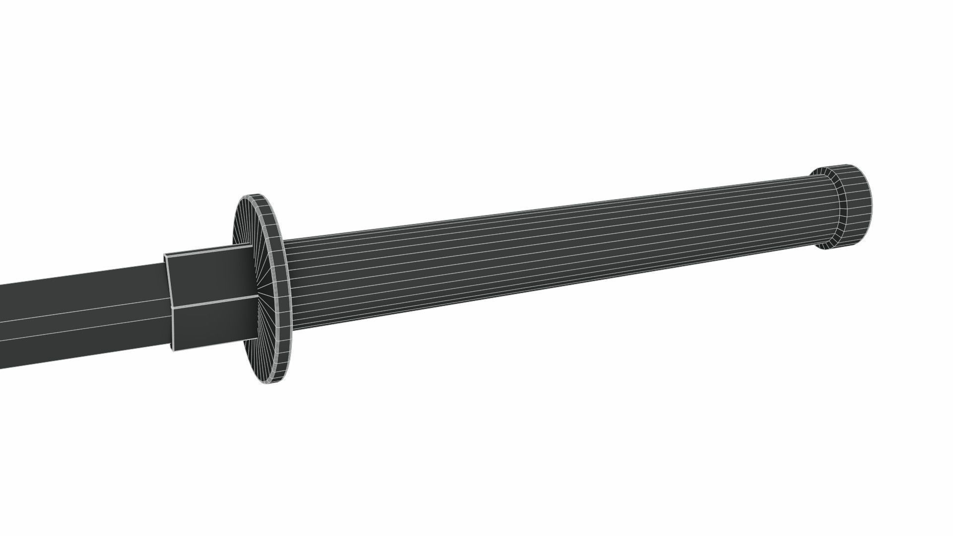 Tsurugi sword Low-poly 3D model_6