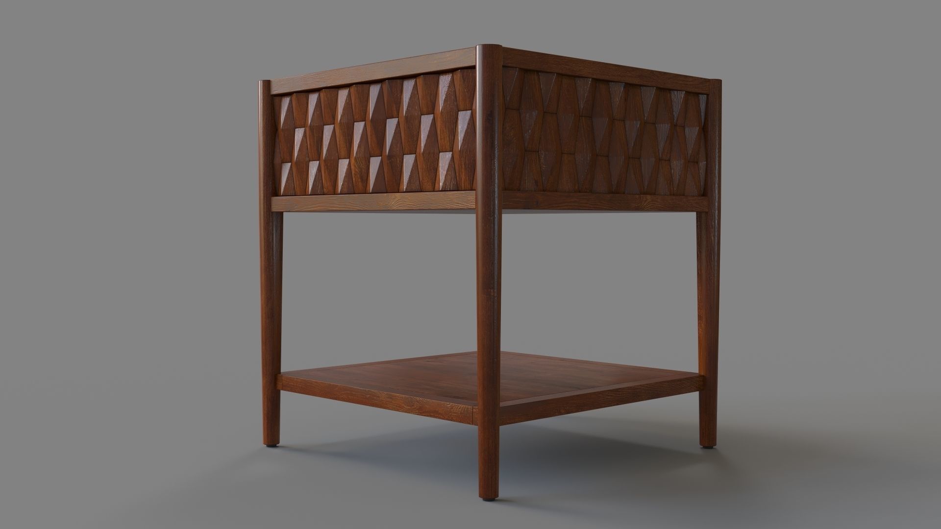 Kerf Side Table Brown 3D model_4