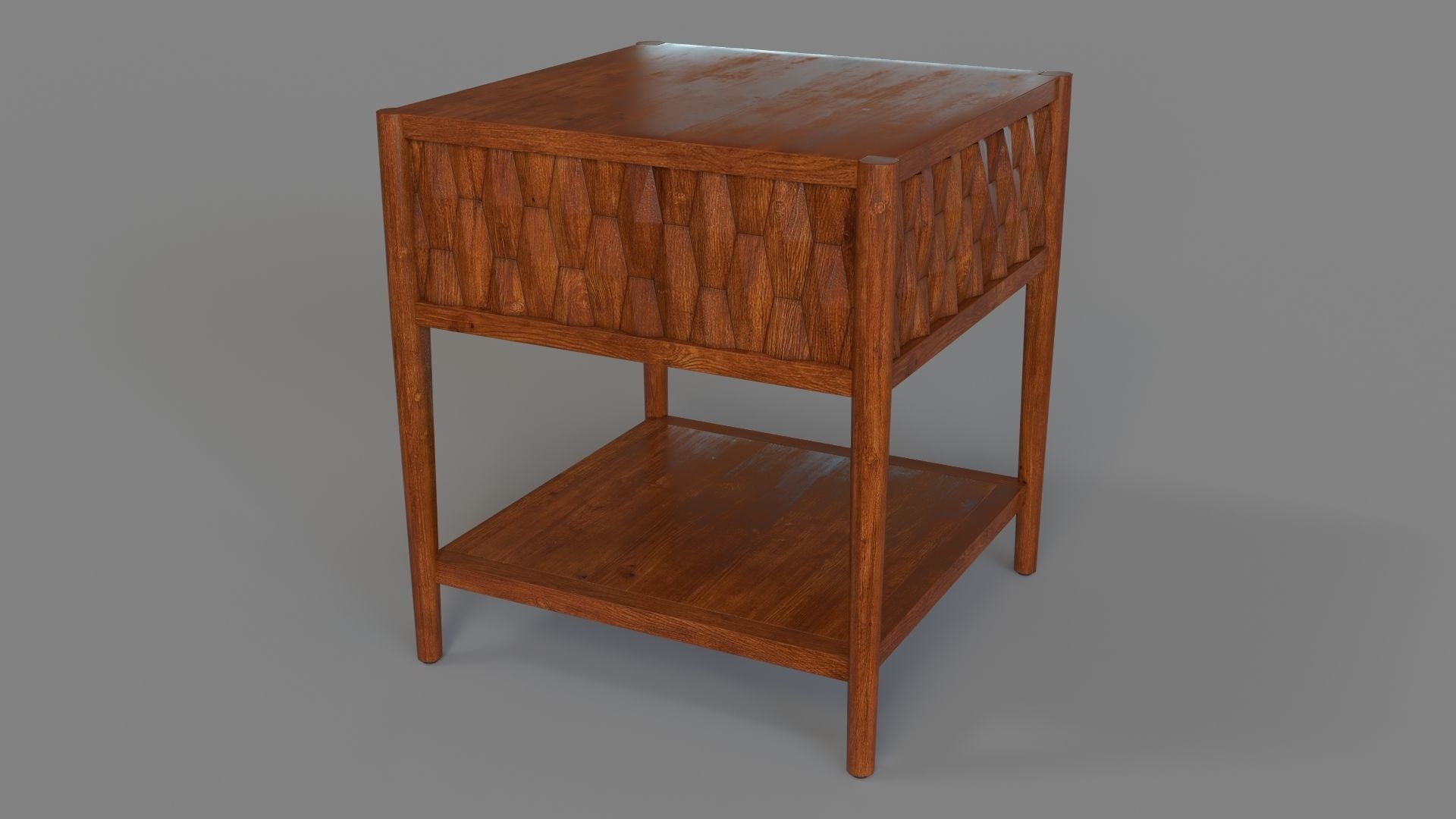 Kerf Side Table Brown 3D model_2