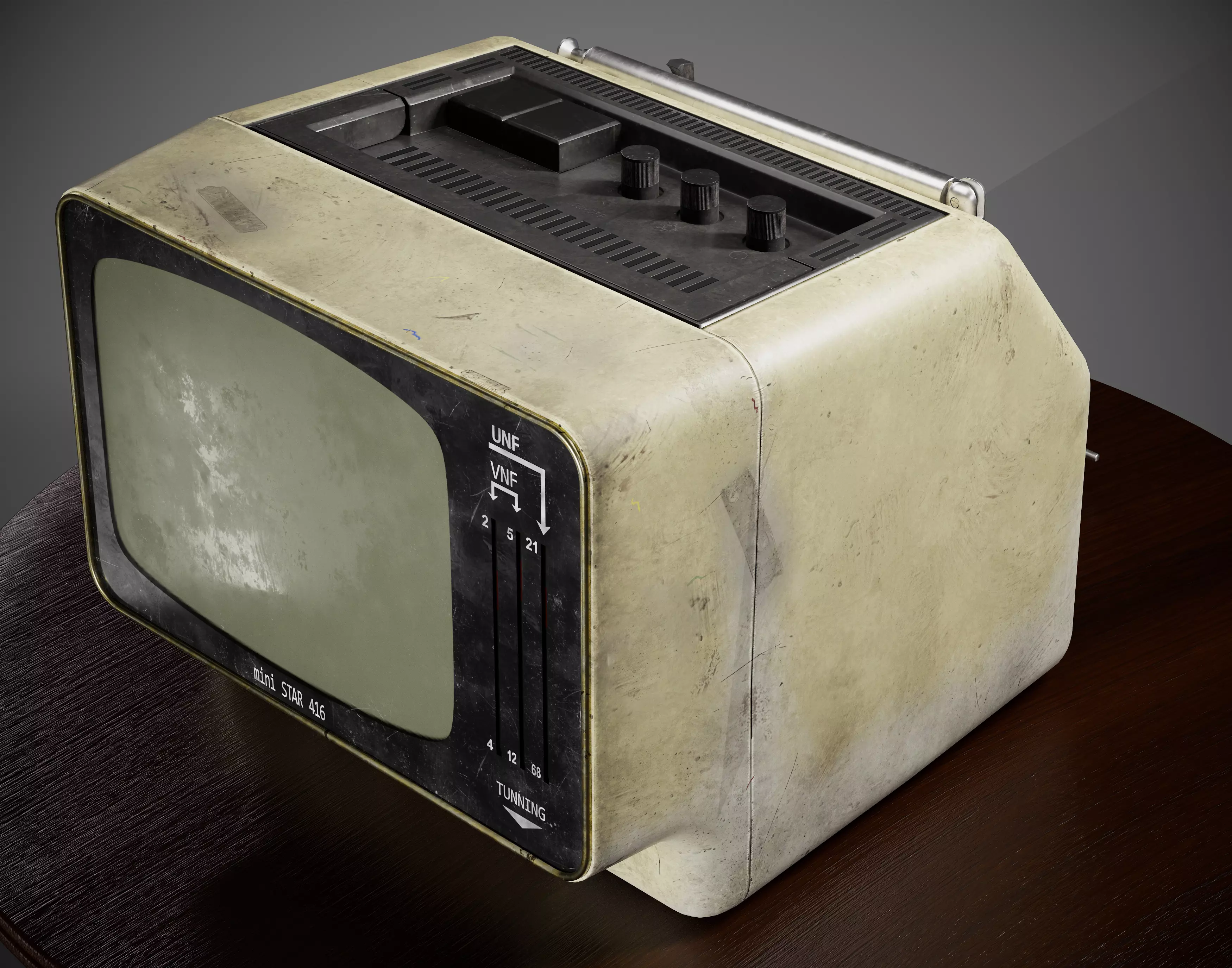 Vintage TV Low-poly 3D model