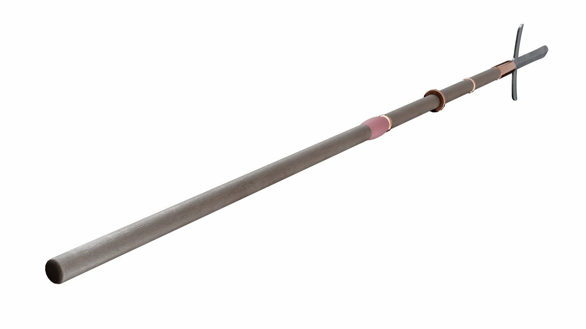 Yari spear Low-poly 3D model_3