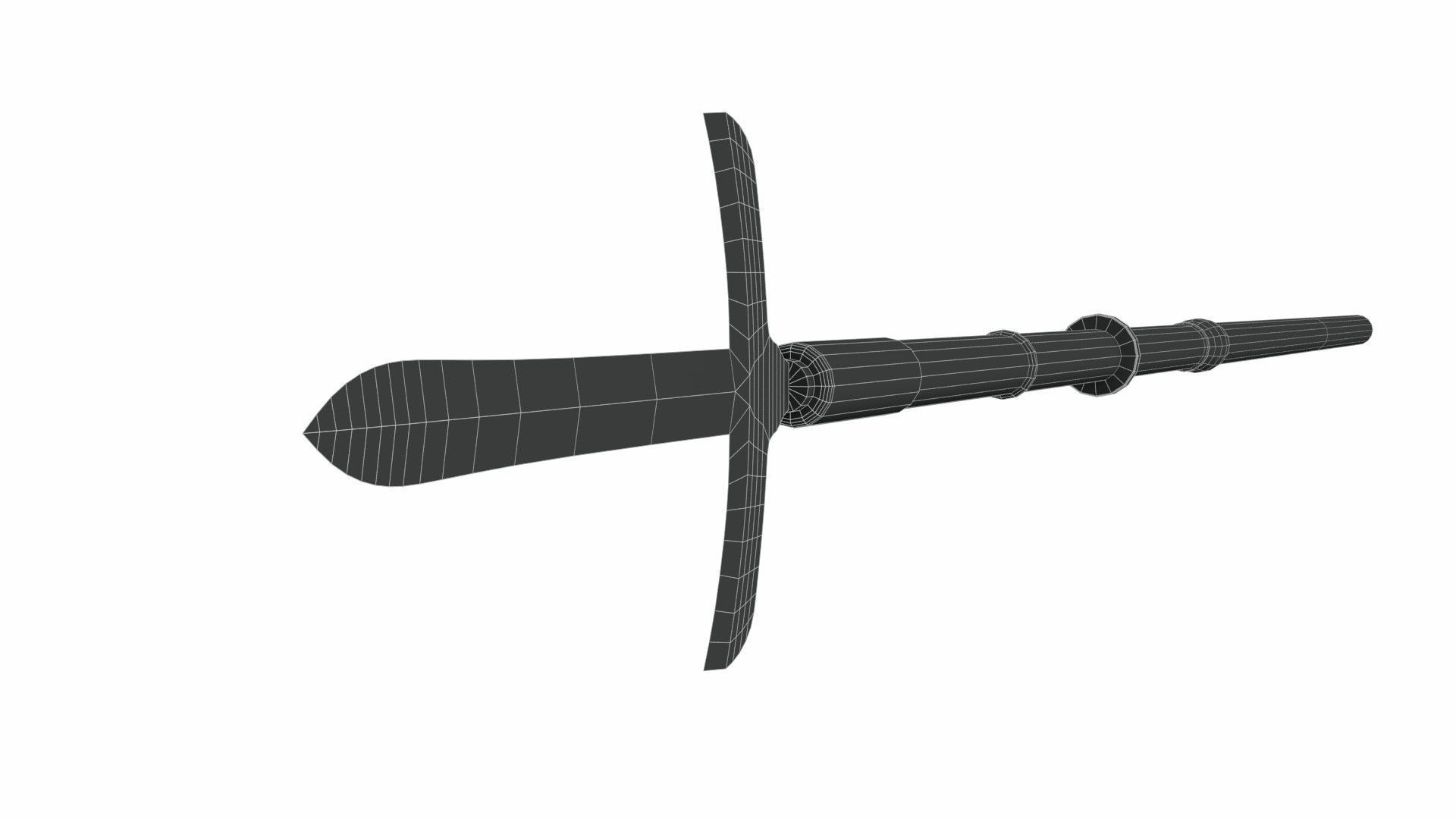 Yari spear Low-poly 3D model_6