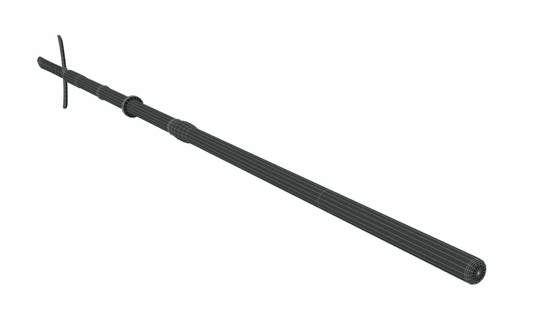 Yari spear Low-poly 3D model_7