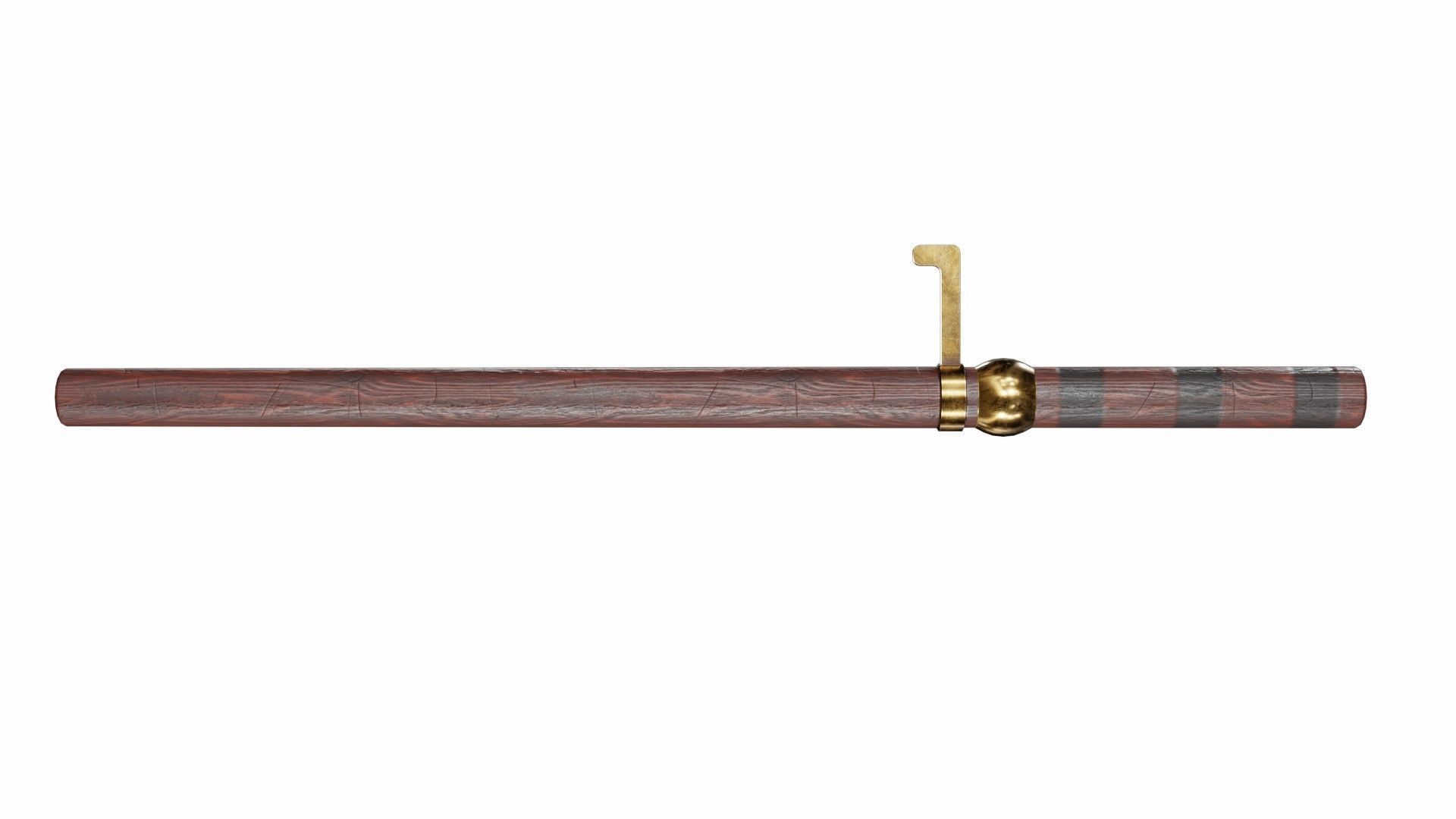 Japanese weapon set Low-poly 3D model_7