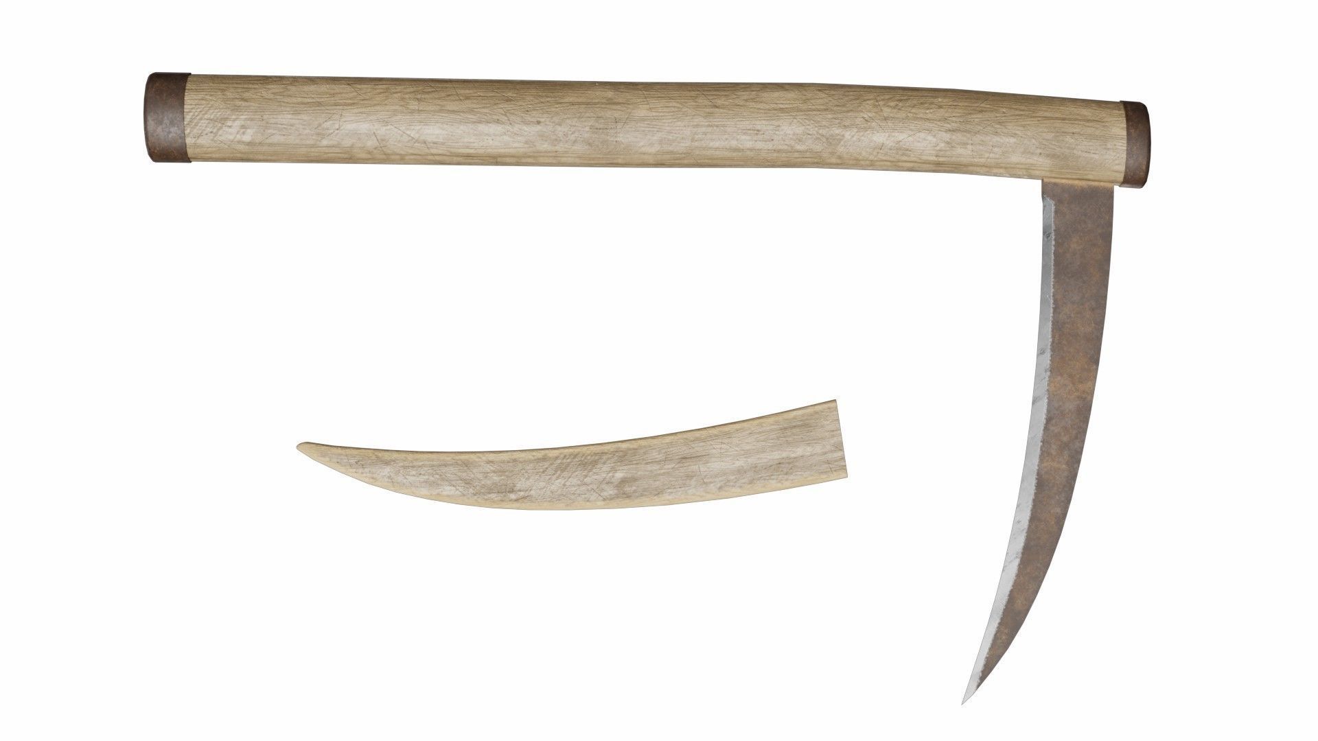 Japanese weapon set Low-poly 3D model_11