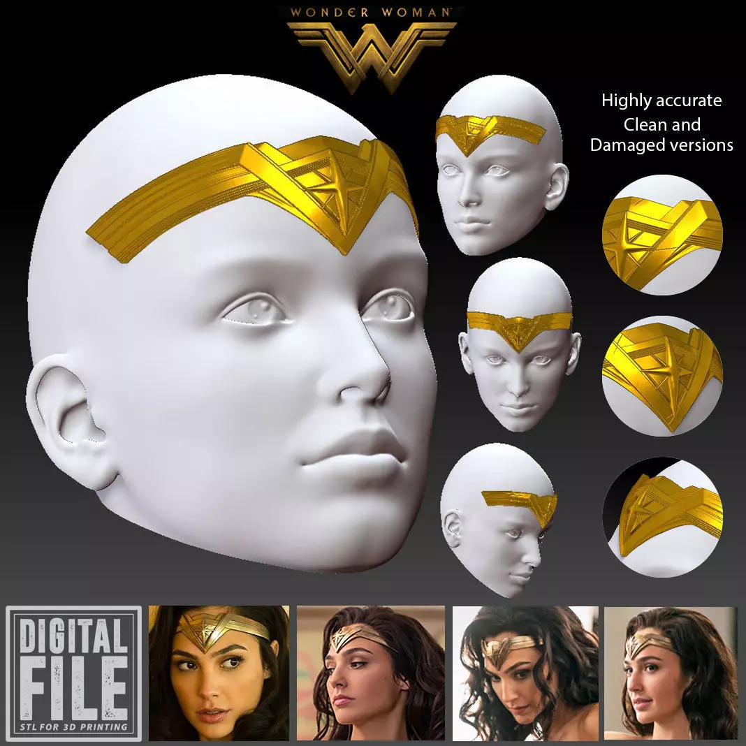 WONDER WOMAN GAL GADOT DCU TIARA CROWN INSPIRED 3D print model_0