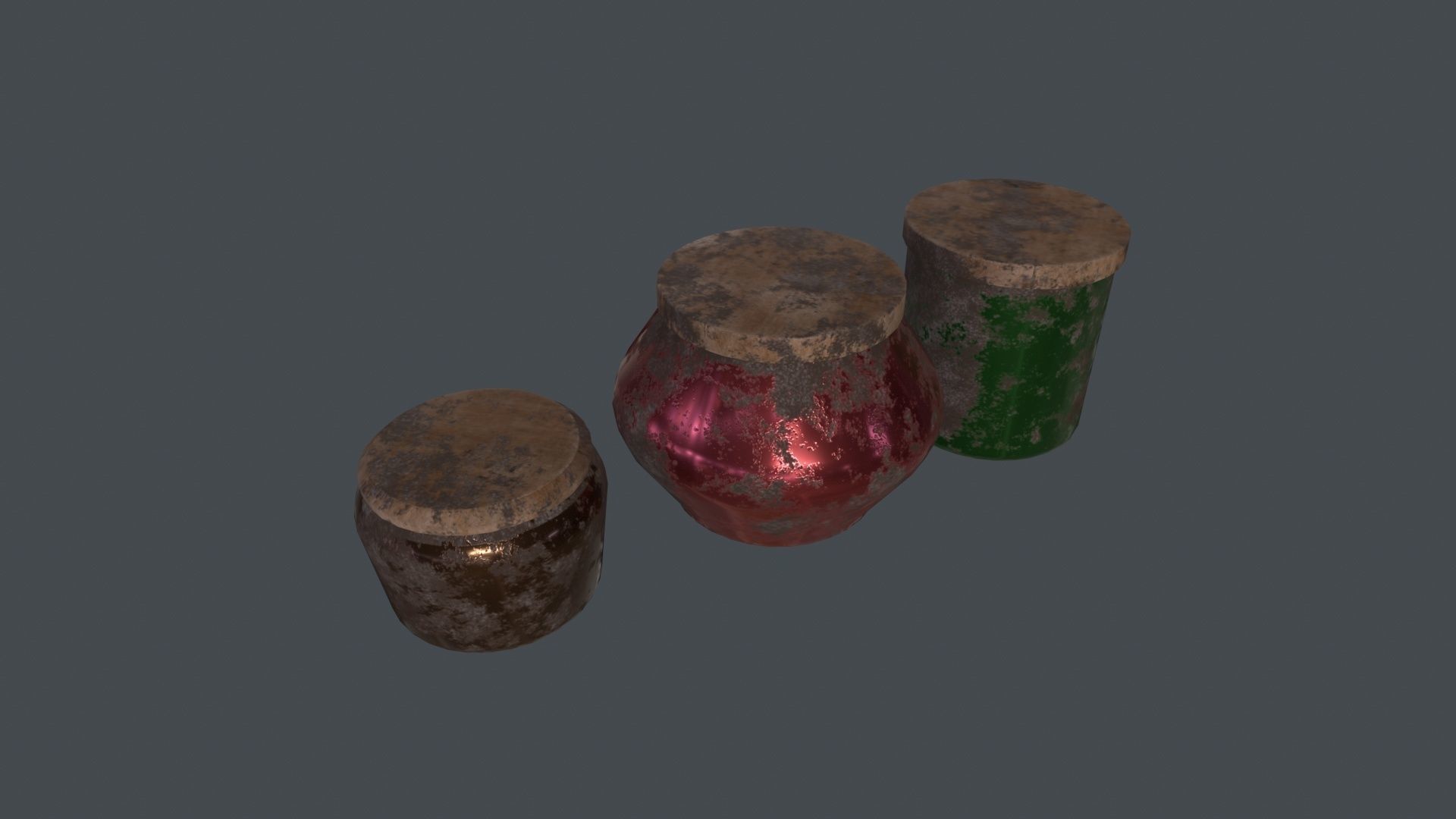 Old glass jars 3D Model Low-poly 3D model_2