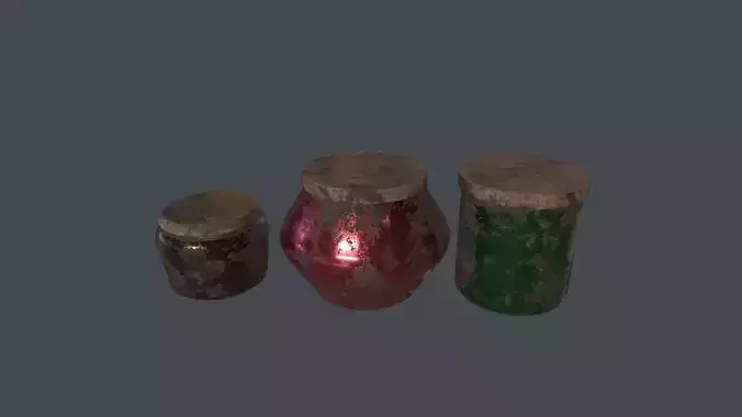 Old glass jars 3D Model