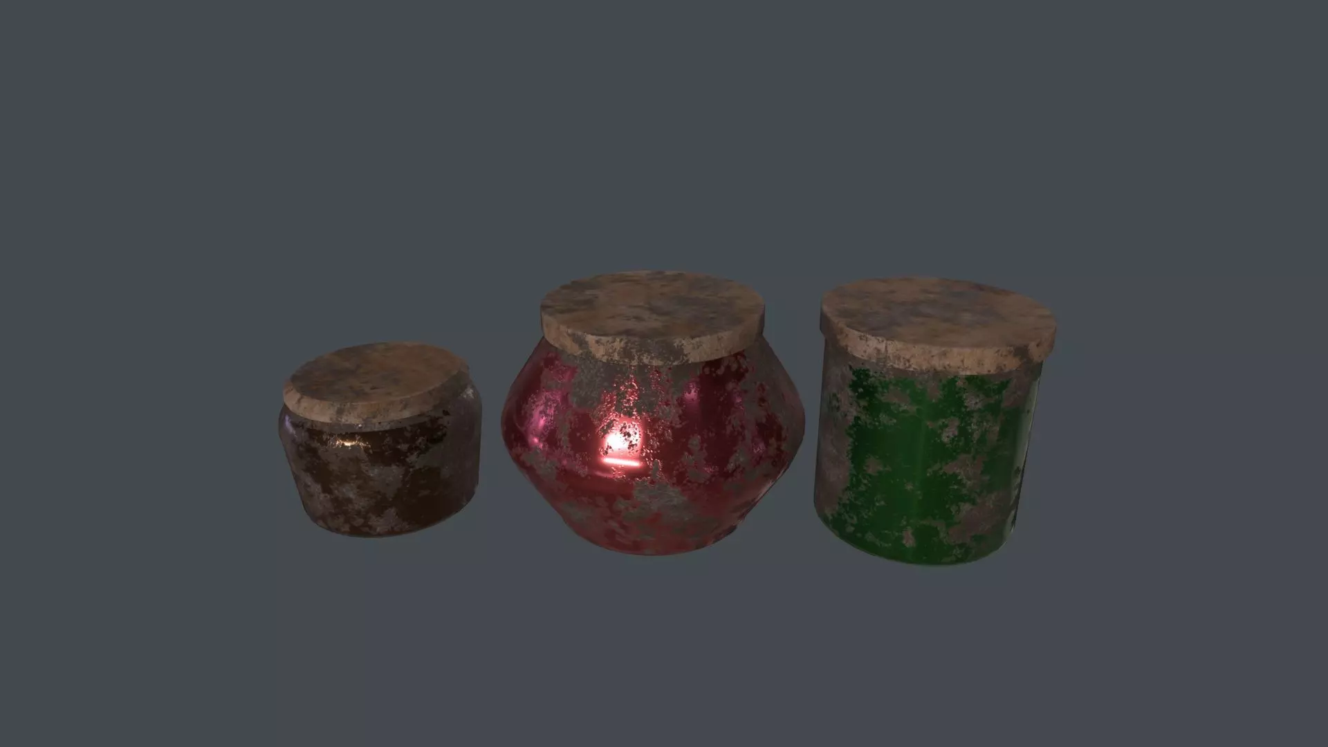 Old glass jars 3D Model Low-poly 3D model_0