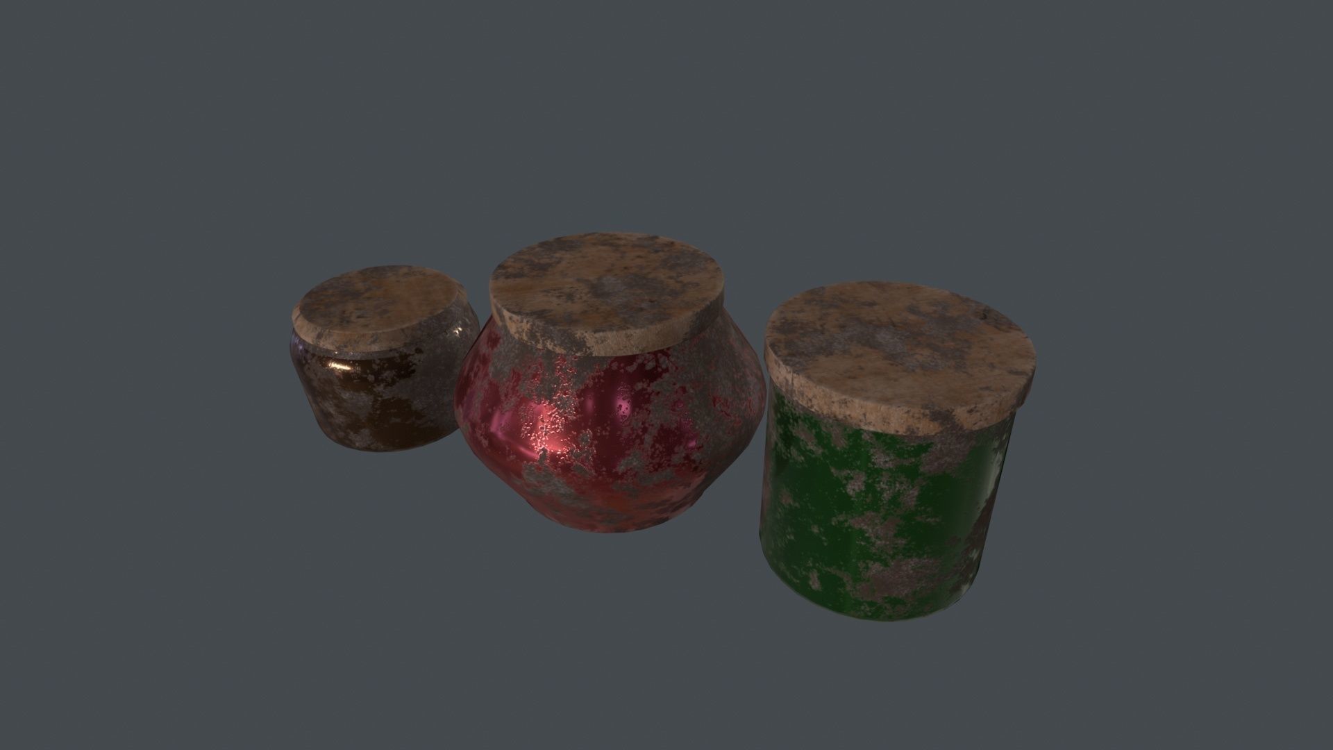 Old glass jars 3D Model Low-poly 3D model_3