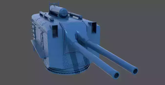 US 6inch-53cal twin turret - Personal license - 1-72 scale 3D print model