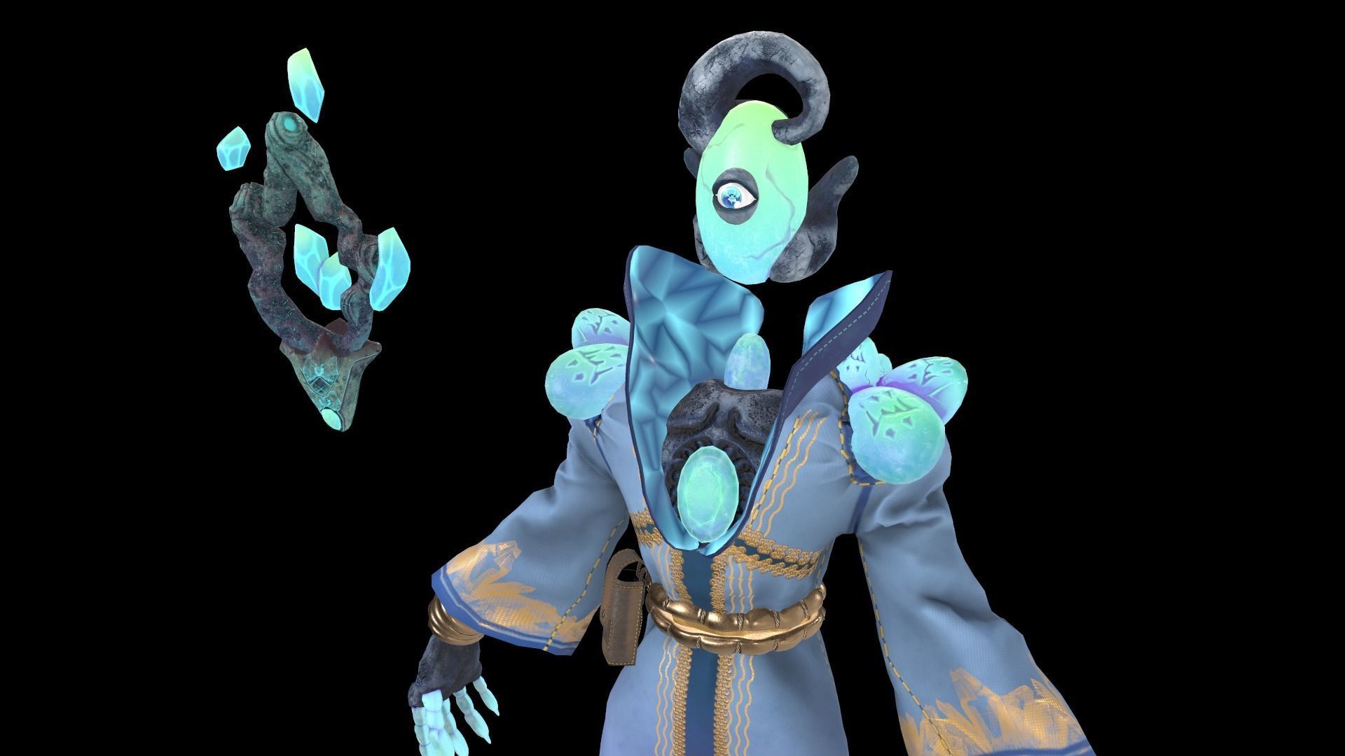 Magical Crystal Game ready Low Poly 3D model Low-poly 3D model_32